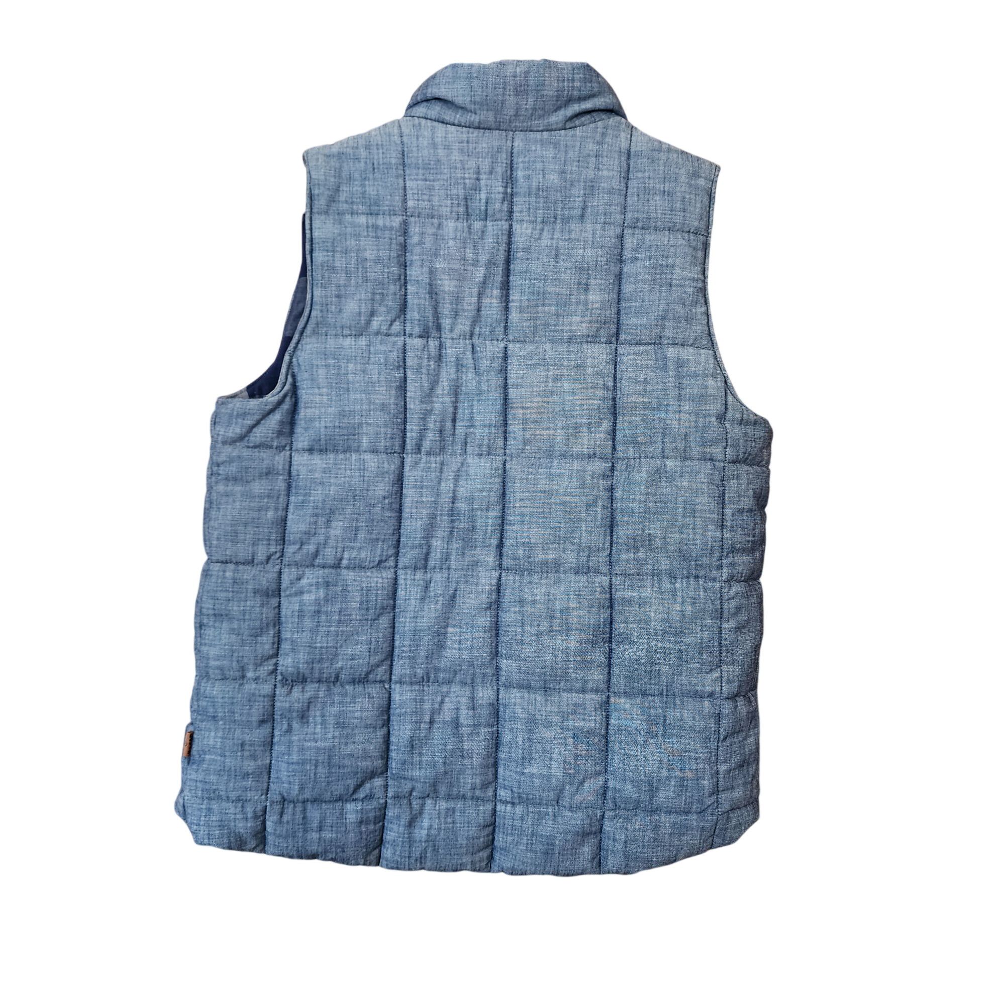 Levi's Levis Womens XS Quilted Blue Denim Vest Buffalo Plaid Lining Size XS / US 0-2 / IT 36-38 - 3 Thumbnail
