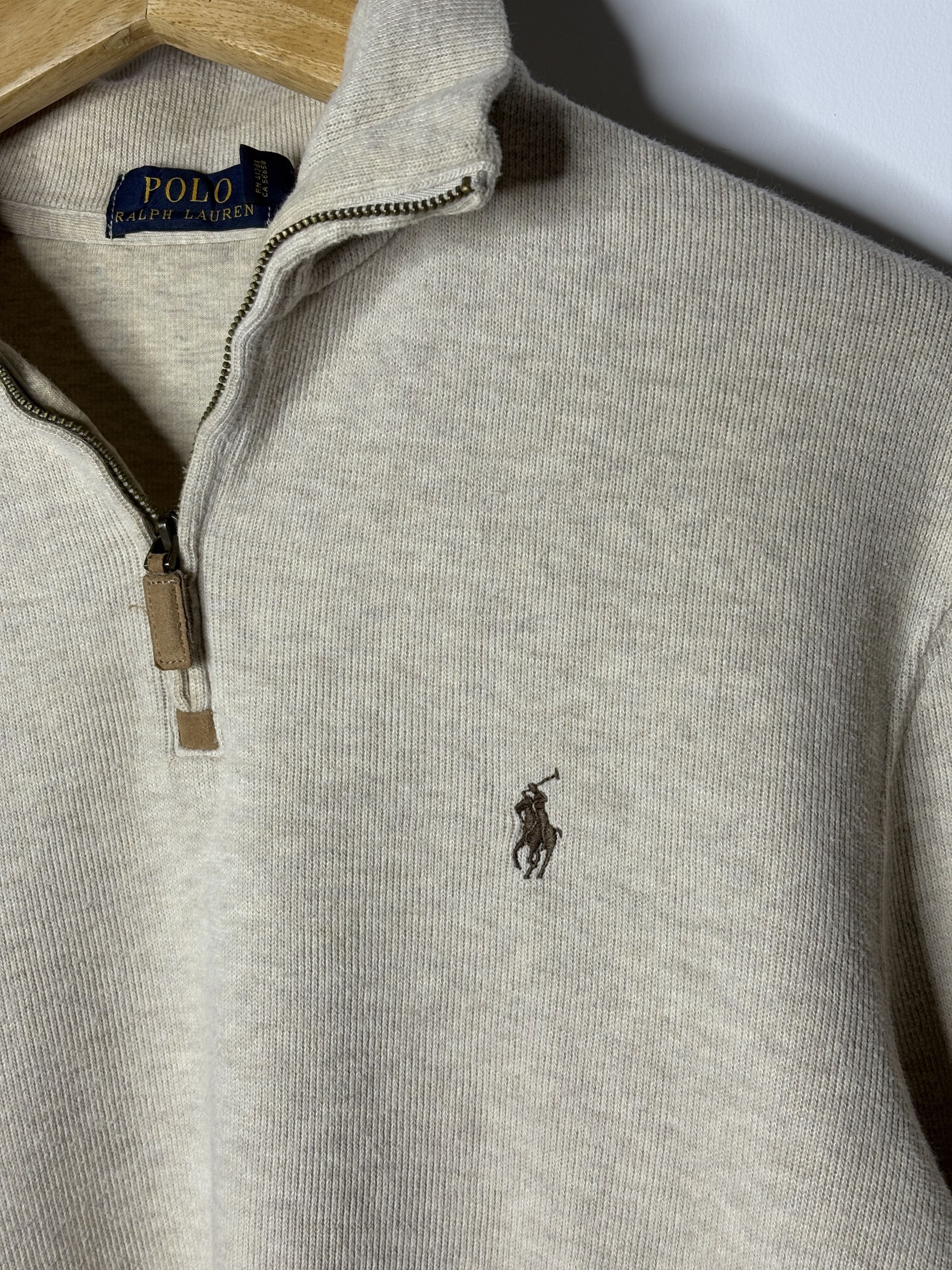Polo Ralph Lauren VTG Polo Ralph Lauren Sweater Mens Medium Cream Half Zip Size US M / EU 48-50 / 2 - 3 Thumbnail