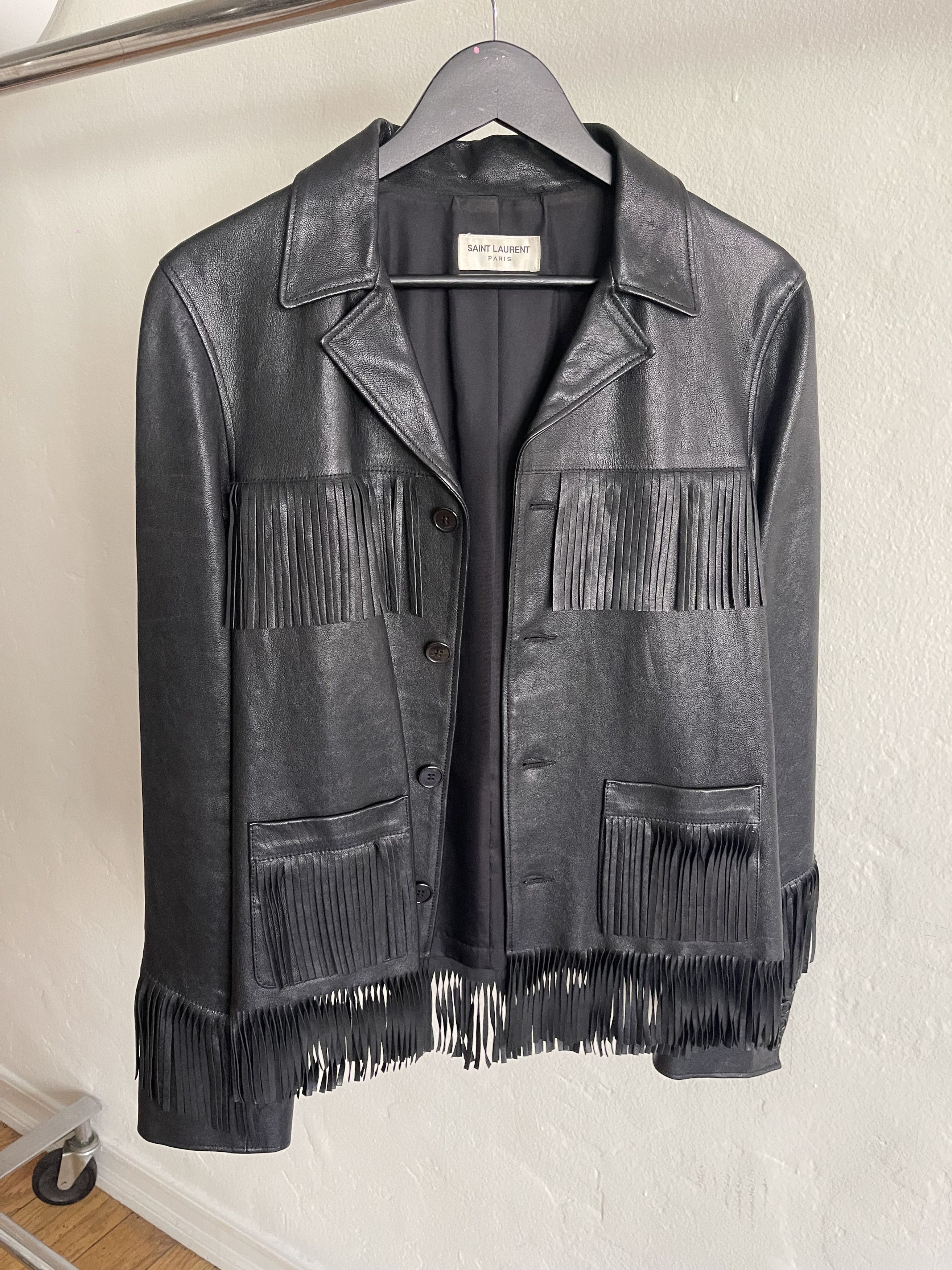 Saint Laurent Paris FW13 Curtis Leather Fringe Jacket | Grailed