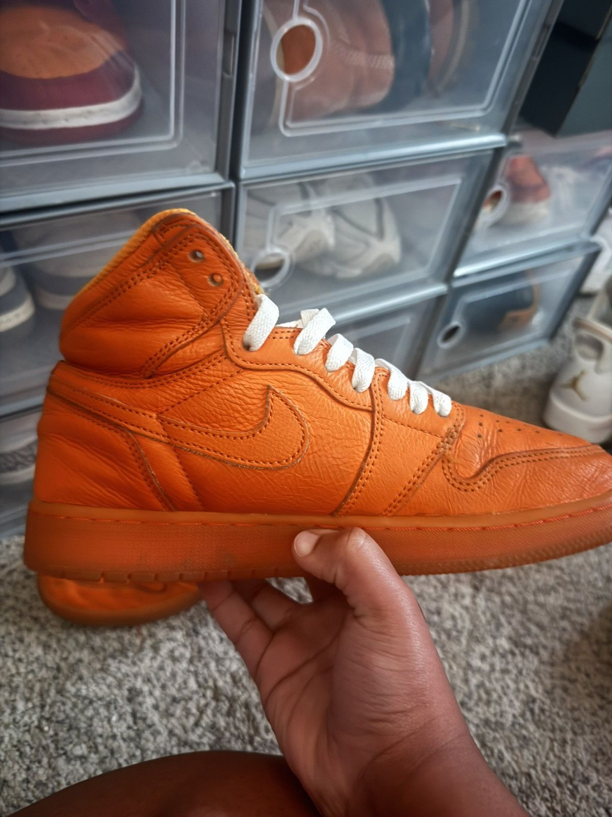 Gatorade × Jordan Brand Retro High Jordan Air 1 - “orange Peel” Gatorade Collab Size US 7 / EU 40 - 3 Thumbnail