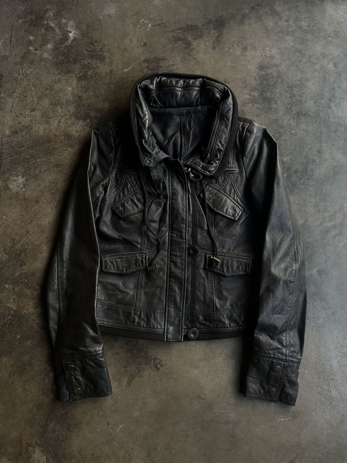 Isamu Katayama Backlash JAPANESE B.R.U.S.H BONO LEATHER JACKET ZIP MULTI POCKET VKEI Size US S / EU 44-46 / 1 - 12 Thumbnail