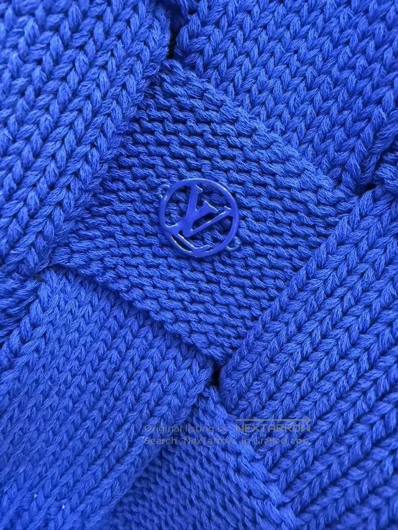 Louis Vuitton Louis Vuitton Klein Blue Woven Checker Sweater Size US L / EU 52-54 / 3 - 5 Thumbnail