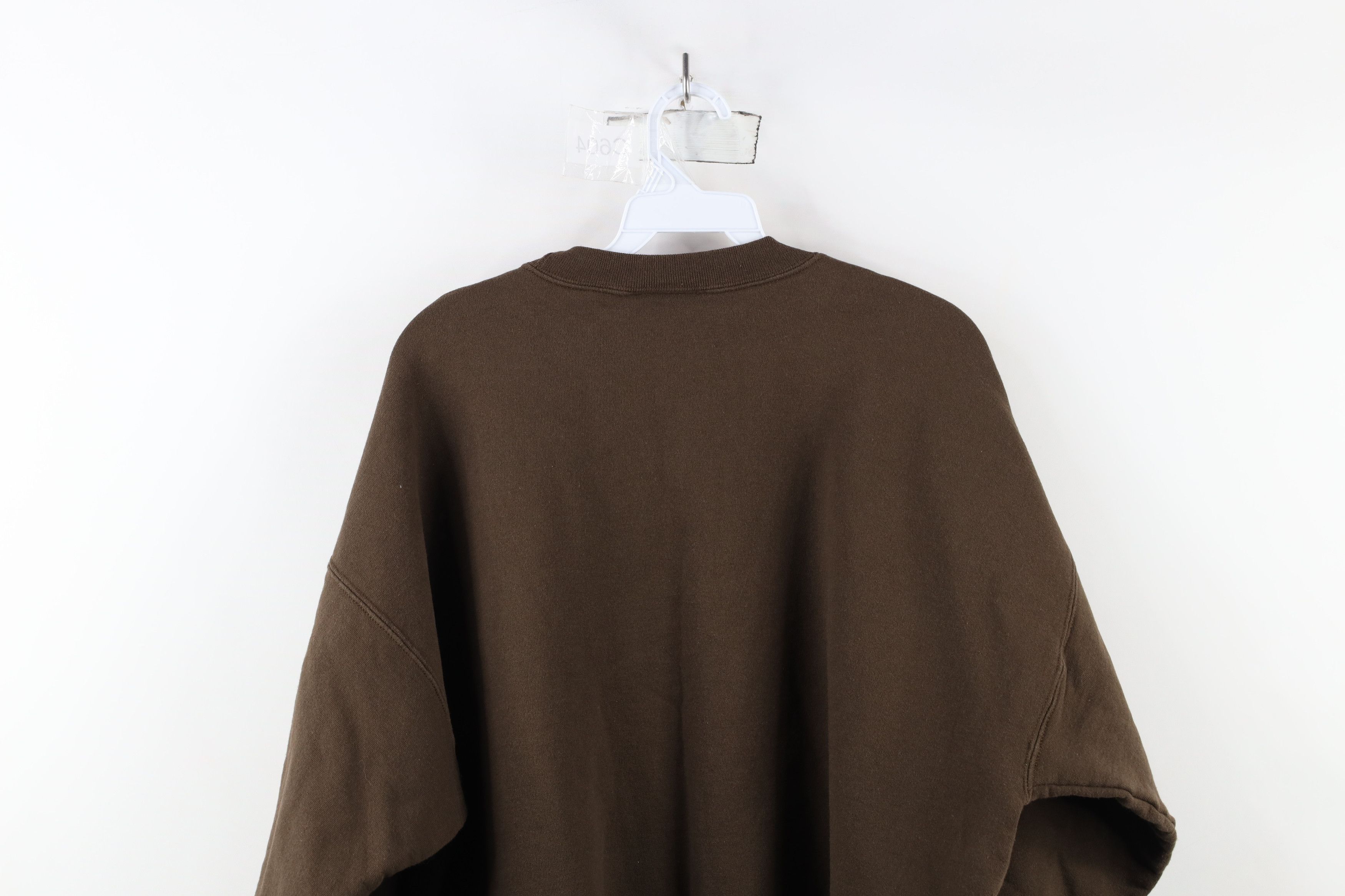 Vintage Vintage 90s Streetwear Faded Blank Crewneck Sweatshirt Brown Size US L / EU 52-54 / 3 - 8 Thumbnail