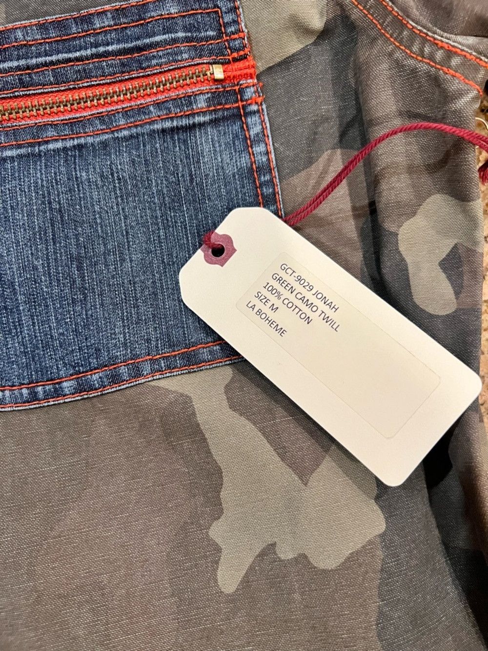 Other La Bohème Jonah Camo Jumpsuit Denim Patch Pocket Zip Front Size 30" / US 8 / IT 44 - 6 Thumbnail