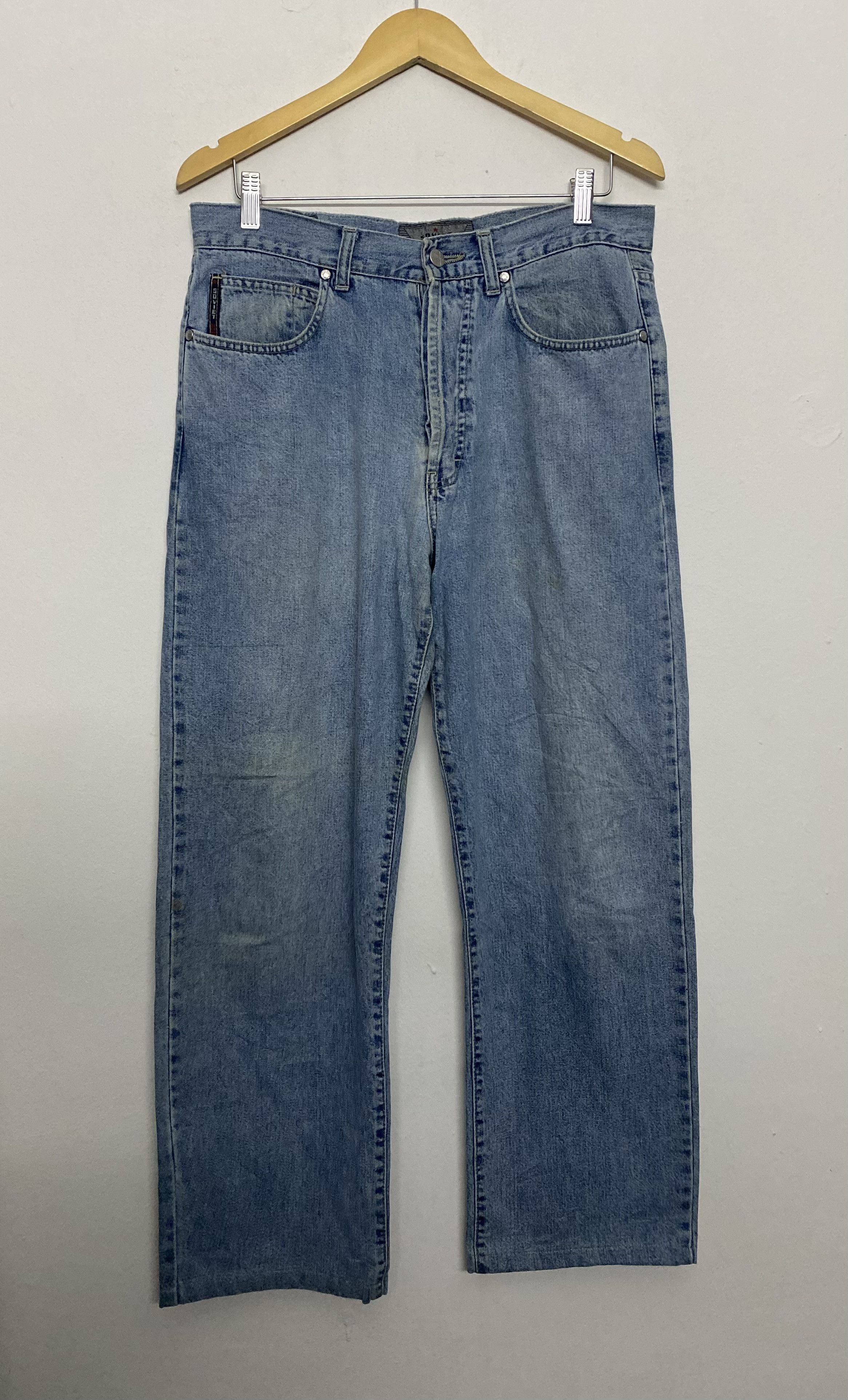 Jean Vintage 90s SOVIET Nº5 Regular Basic Faded Denim Jeans Size US 33 - 1 Thumbnail