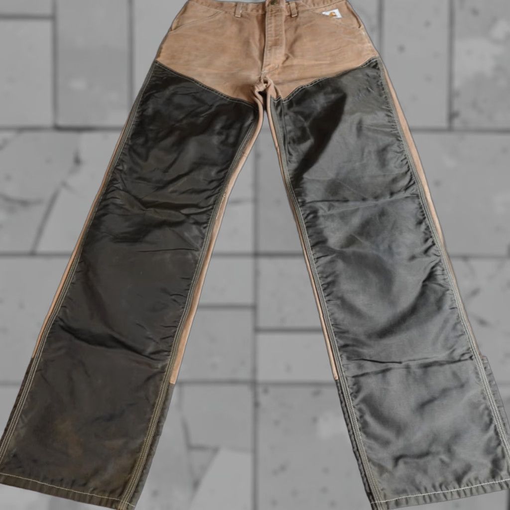 Carhartt VINTAGE Carhartt Pants Men's 32 x 32 Beige Canvas Cotton Double Knee Union Made Khakis Regular Straight - 32 Inseam Size US 32 / EU 48 - 1 Thumbnail