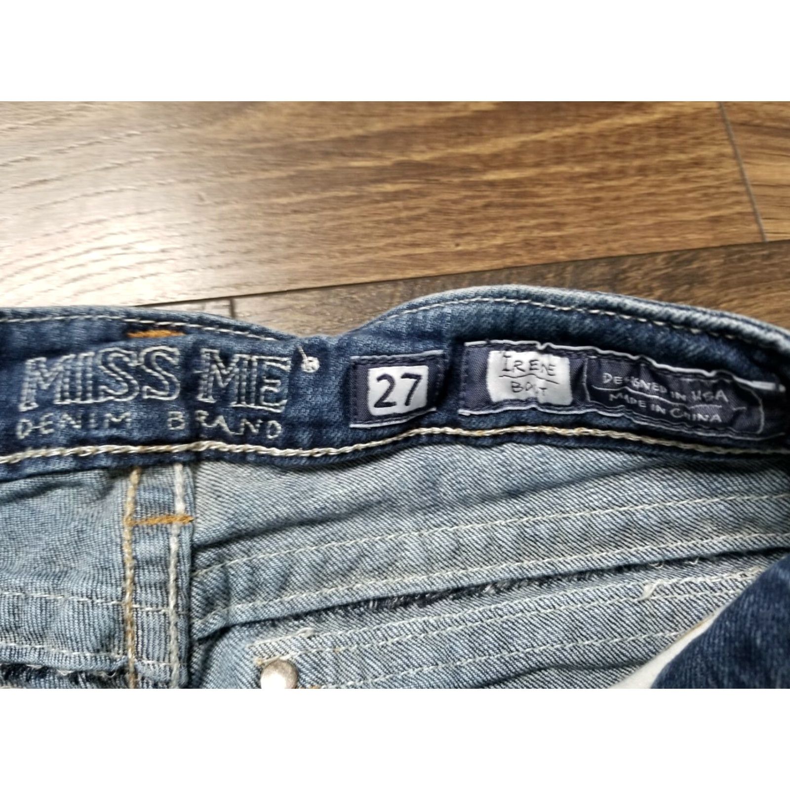 Miss Me VINTAGE Miss Me Denim Jeans Bootcut Women Size 27 Blue Heavy Stitch Designer Size 27" / US 4 / IT 40 - 7 Thumbnail