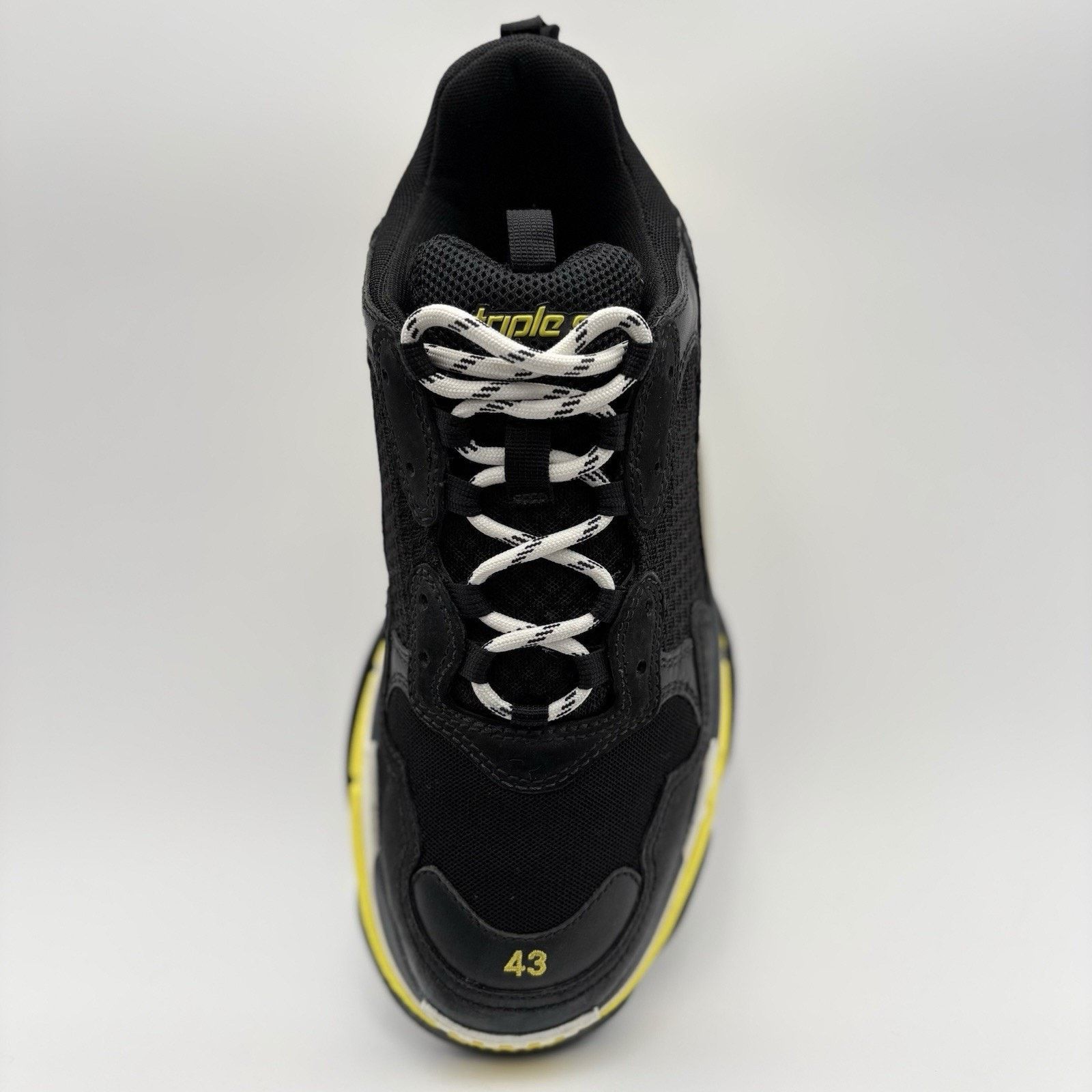 Balenciaga Balenciaga Triple S ' Black Yellow ' | SUPER CLEAN! Size US 10 / EU 43 - 11 Thumbnail