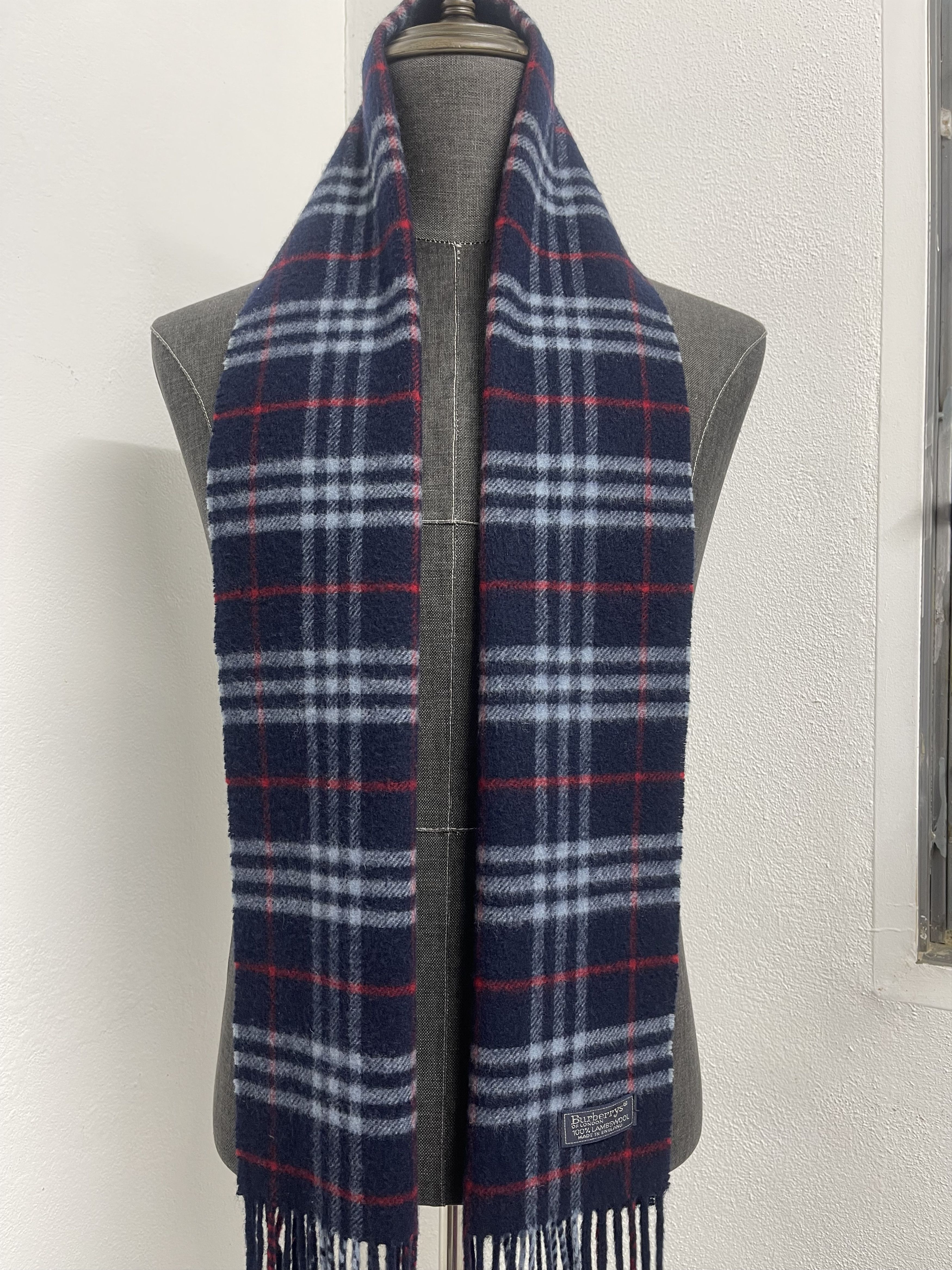 Burberry Vintage Burberrys Checkered Muffler Scarf- 6236 Size ONE SIZE - 2 Thumbnail