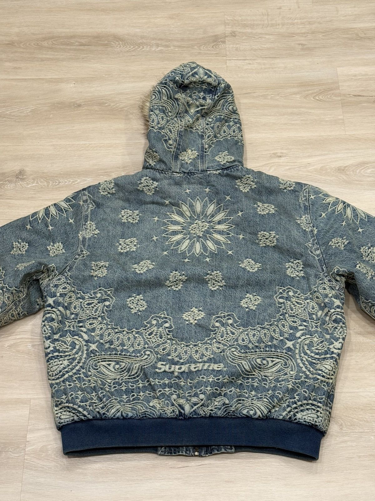 Supreme Supreme Bandana Jacquard Denim Hooded Work Jacket Size US XL / EU 56 / 4 - 8 Thumbnail