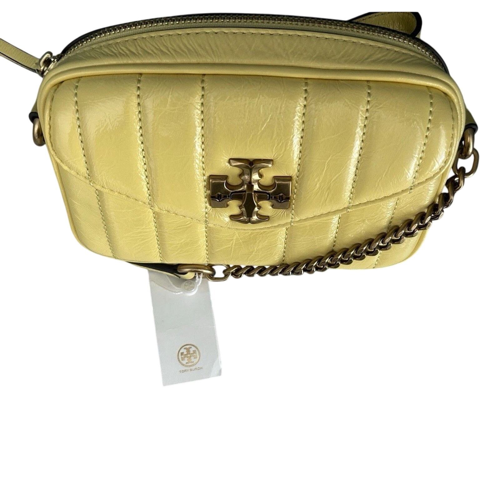 Tory Burch NWT Tory Burch Kira Patent Camera Bag Lemon Yellow 142808 Size ONE SIZE - 13 Thumbnail