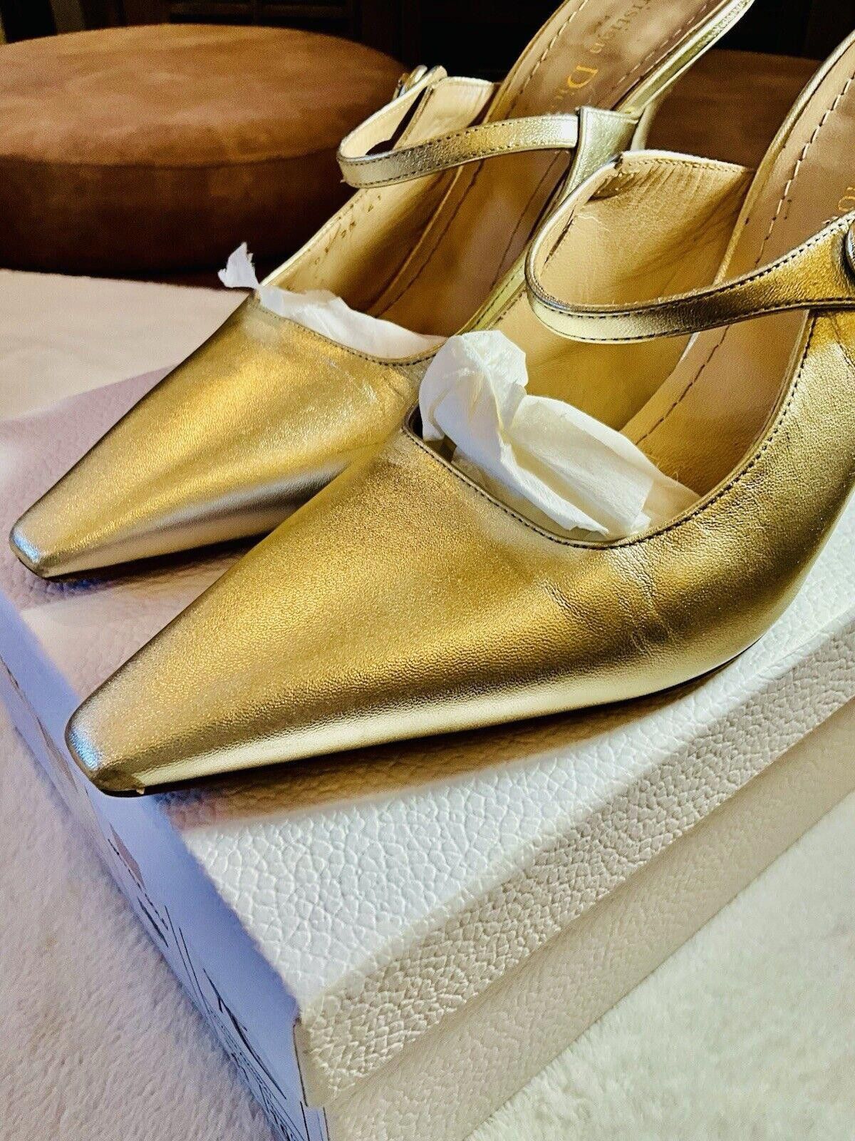 Dior Christian Dior Gold Slip On Pointed Heels Size 41 Size US 10 / IT 40 - 2 Thumbnail
