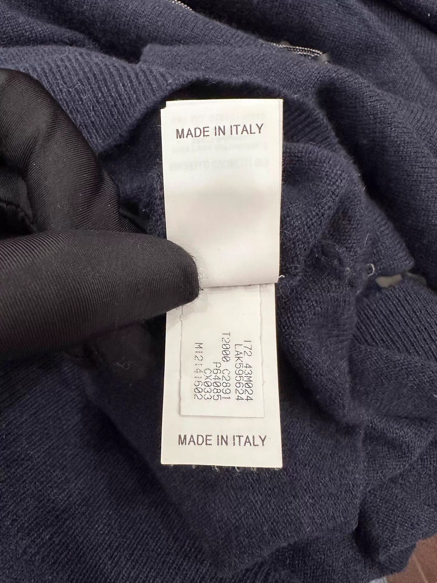 Brunello Cucinelli Black V-Neck Sweater with Front Pocket Size US XXS / EU 40 - 7 Thumbnail