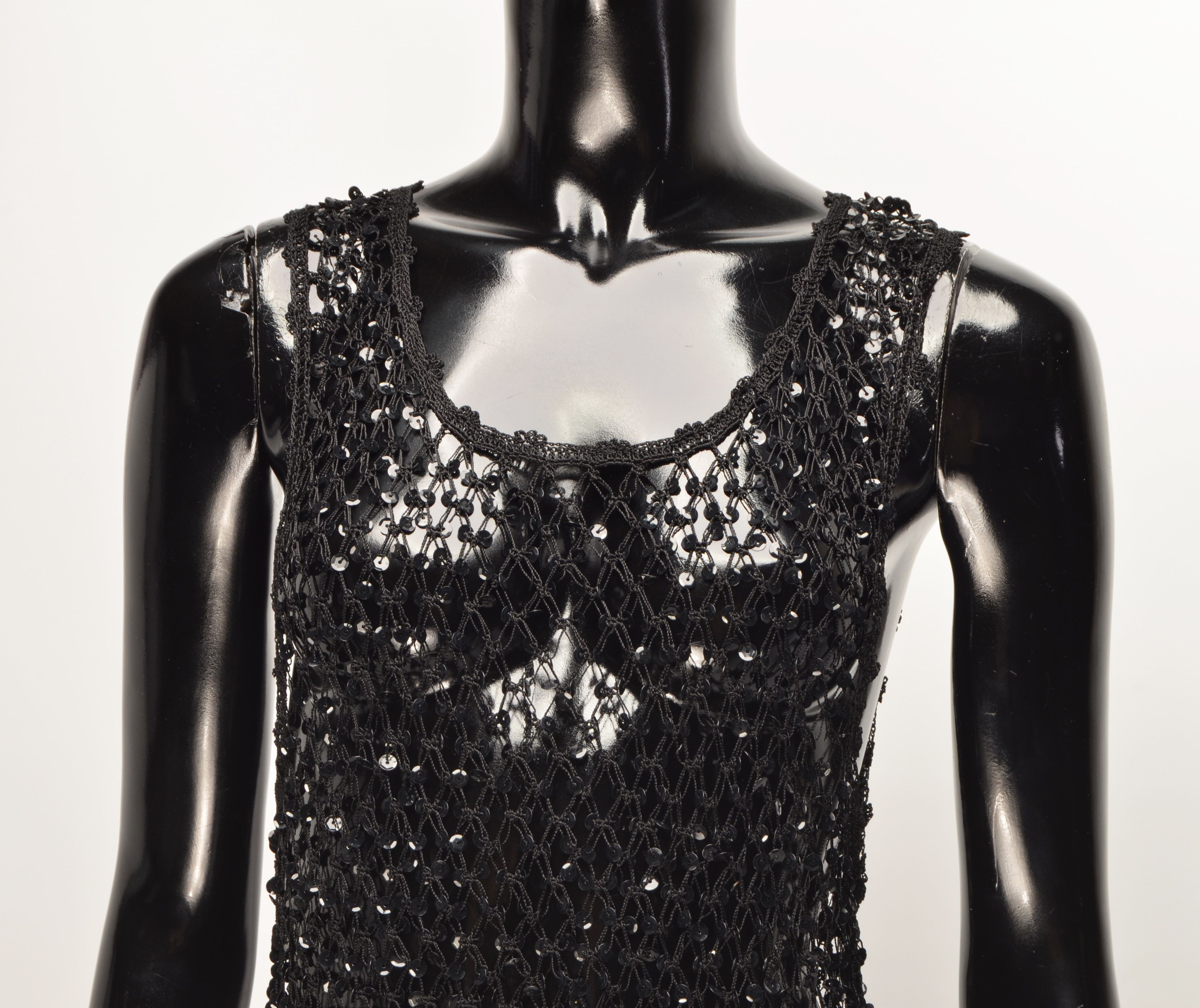 Other Vintage Y2K Grunge Crochet Sequin Net Knit Top Size ONE SIZE - 2 Thumbnail