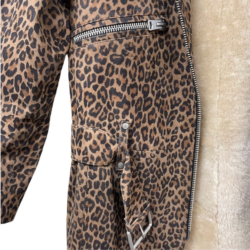 Allsaints AllSaints Collins Leopard Nubuck & Shearling Jacket US XS/2 Size XS / US 0-2 / IT 36-38 - 9 Thumbnail
