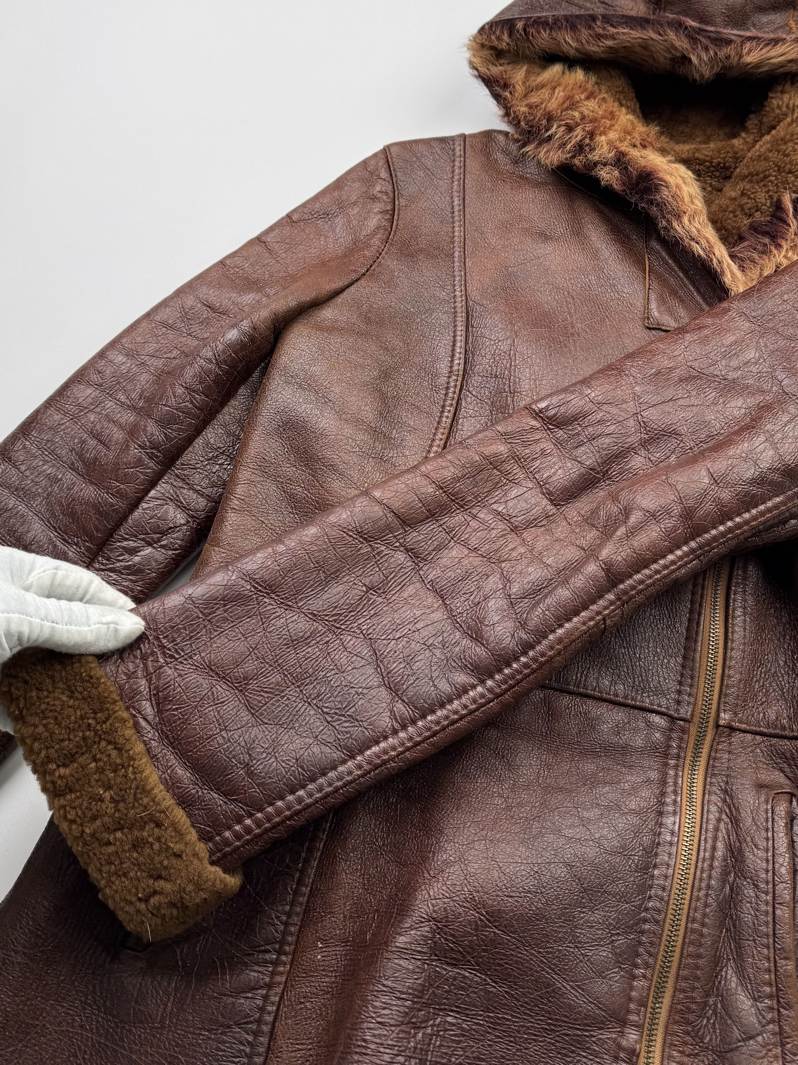 Vintage Vintage Real Sheepskin Hooded Coat B293(V85)E2 Size M / US 6-8 / IT 42-44 - 6 Thumbnail