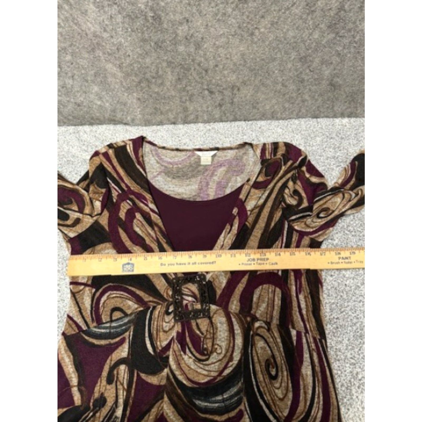 Vintage VINTAGE 90s Y2K Christopher & Banks Geometric Paisley Buckle Top Blouse Petite M Women Office Career Fall Whimsigoth Mens? Size M / US 6-8 / IT 42-44 - 5 Thumbnail