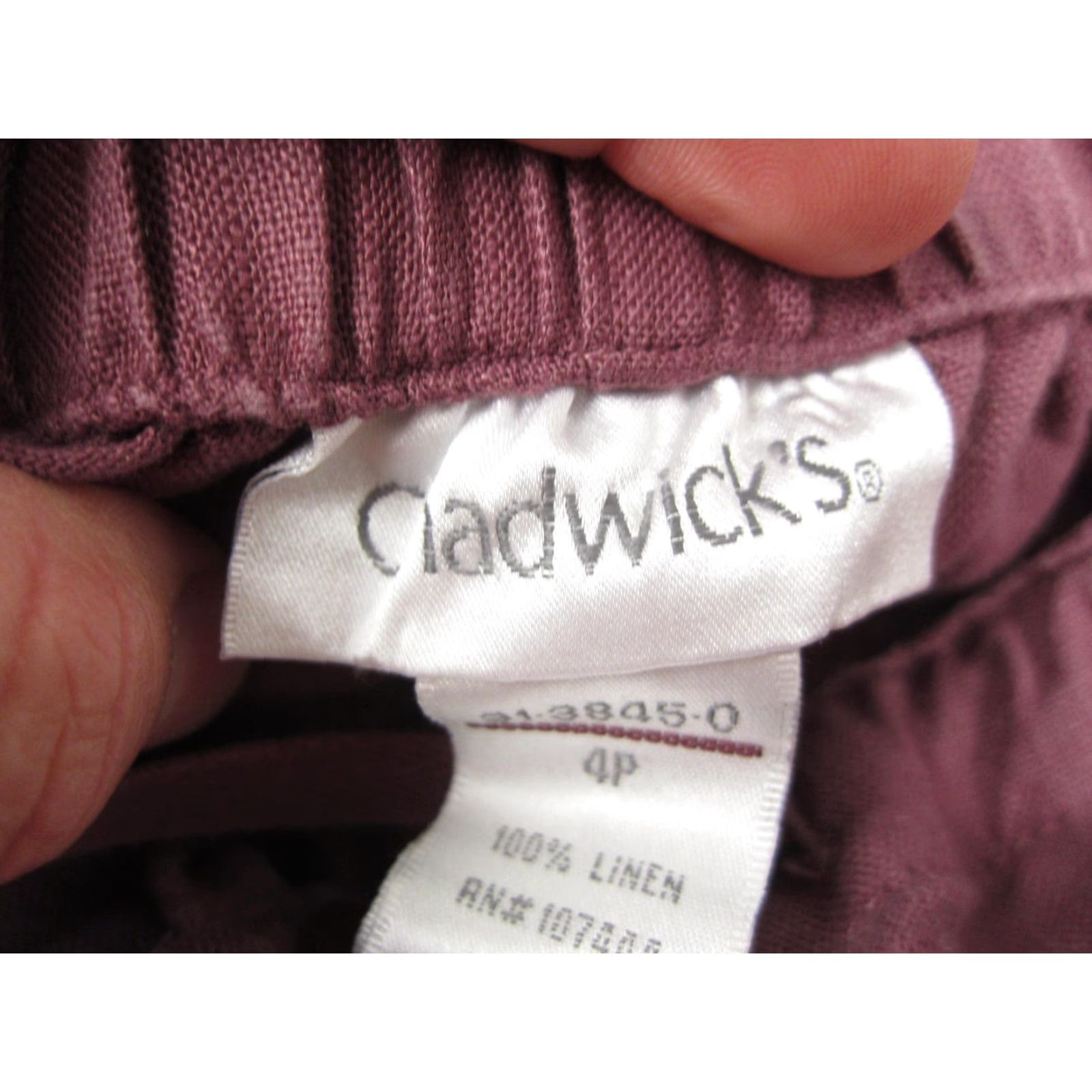 Pinko Vintage Cladwick's Pants Womens 4P Pink Linen Wide-Leg Cropped Modern 90s Style Mens? Girls? Size 27" / US 4 / IT 40 - 4 Thumbnail