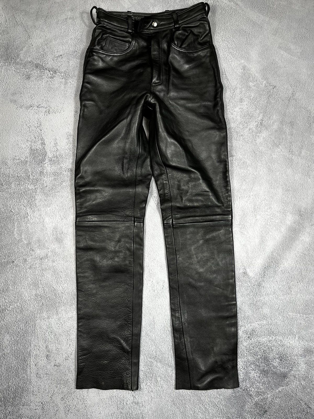 Leather × Vintage Vintage Y2K Leather pants biker opuim kadoya style size 26 Size 26" / US 2 / IT 38 - 1 Thumbnail