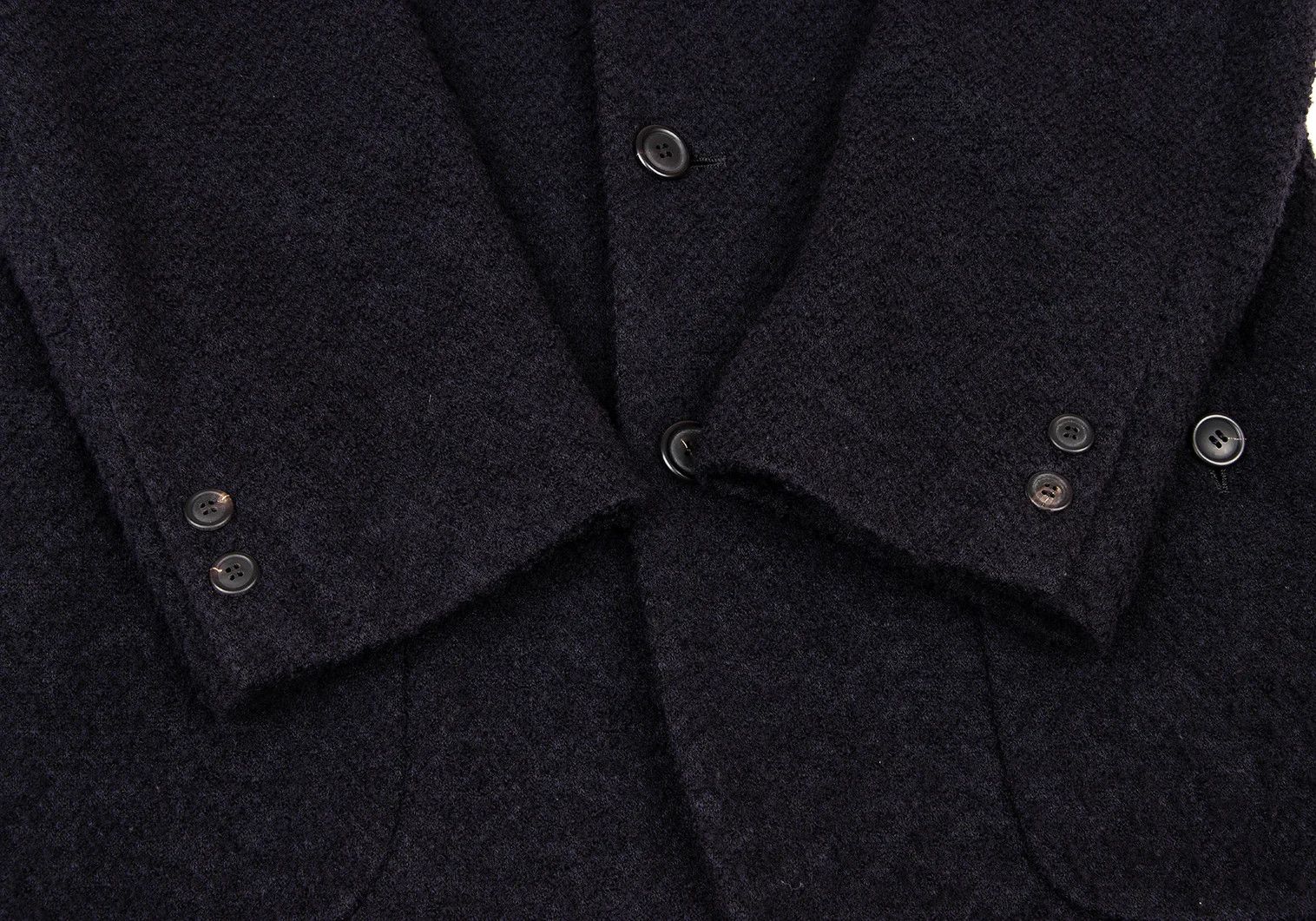 Issey Miyake Wool Pilling Design Stand Collar Jacket in Dark Purple M Size US M / EU 48-50 / 2 - 8 Thumbnail