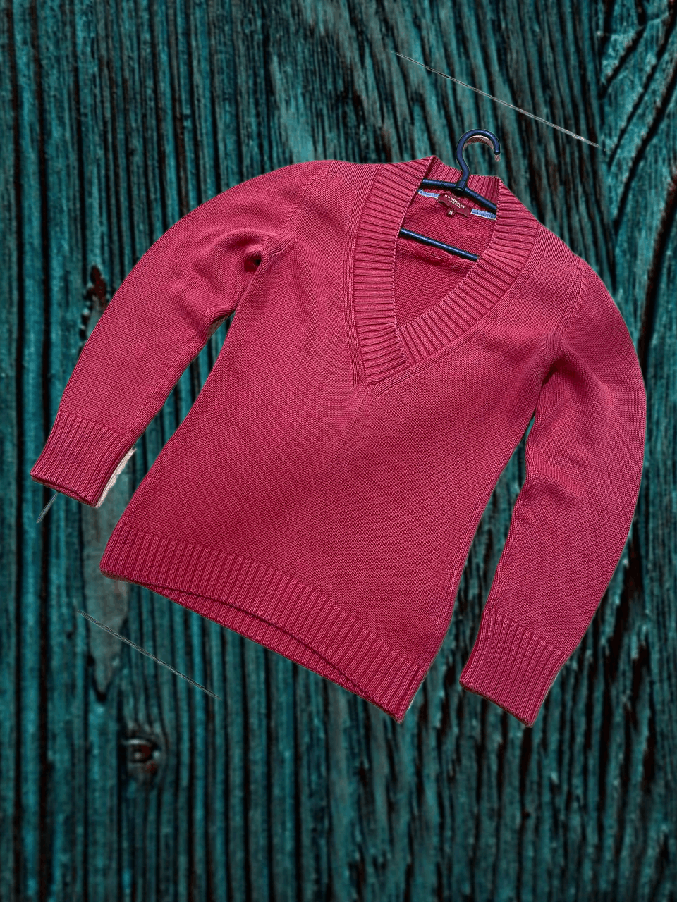 Burberry Burberry Sweater Jumbo Knit Embroidered Logo V-neck Size XS / US 0-2 / IT 36-38 - 1 Thumbnail
