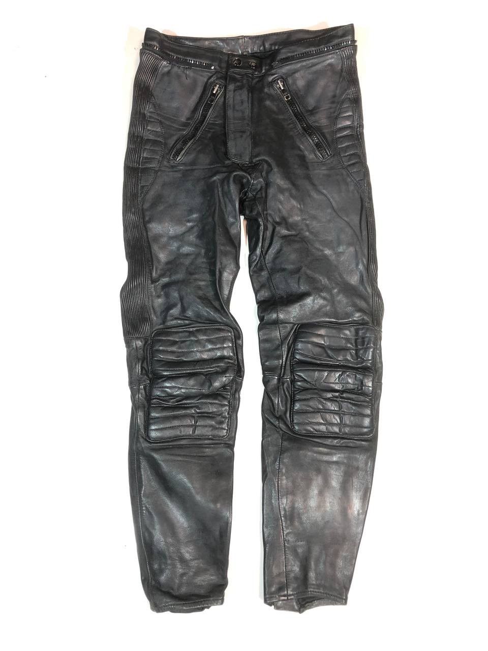 Leather × Vintage Polo Racing Moto Biker Leather Pants Vintage Size US 29 - 1 Thumbnail