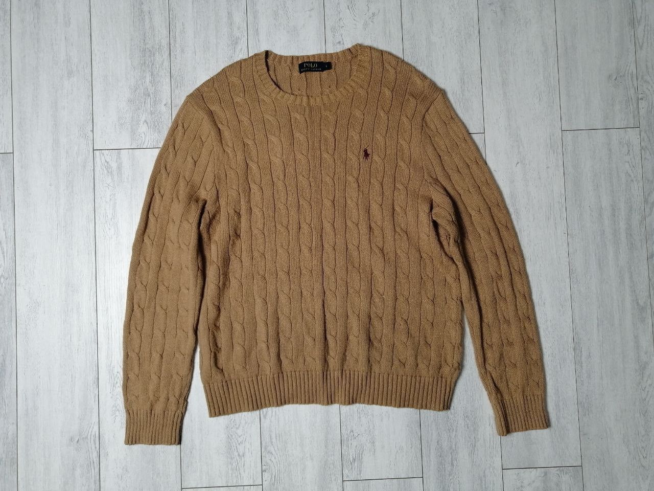 Polo Ralph Lauren × Vintage Polo Ralph Lauren Mens Kable Knit Cotton Sweater Size US L / EU 52-54 / 3 - 1 Thumbnail
