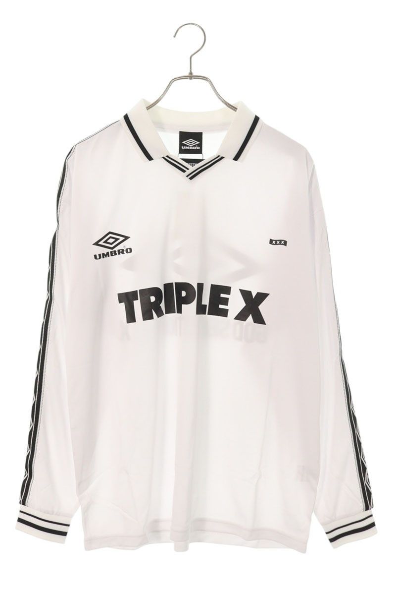 Umbro x GOD SELECTION XXX Logo Print Long Sleeve T-Shirt White Size L