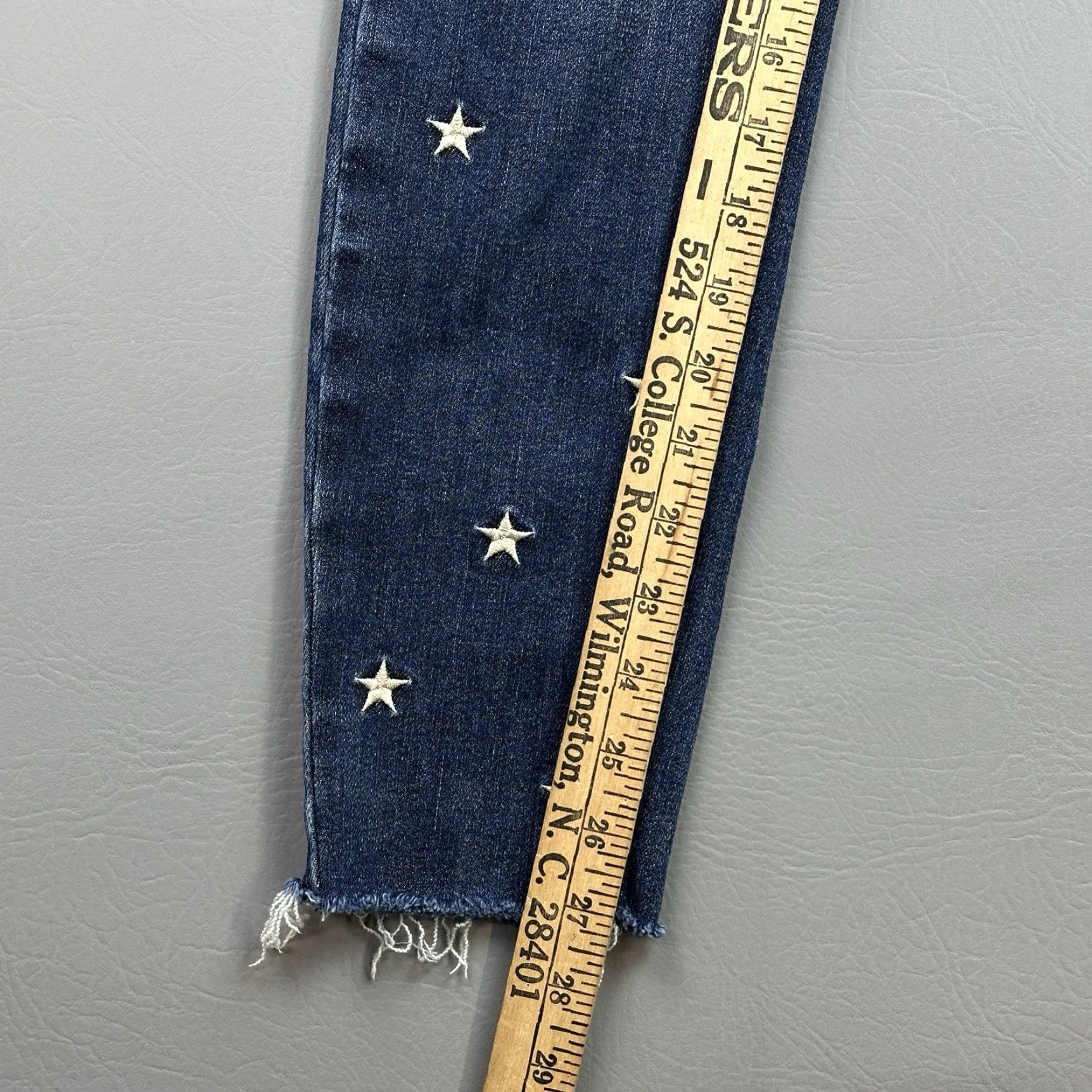Denime Judy Blue Jeans Women’s 5/27 Dark Wash Denim Embroidered Star Skinny Fit Stretch Jeans Size 27" / US 4 / IT 40 - 3 Thumbnail