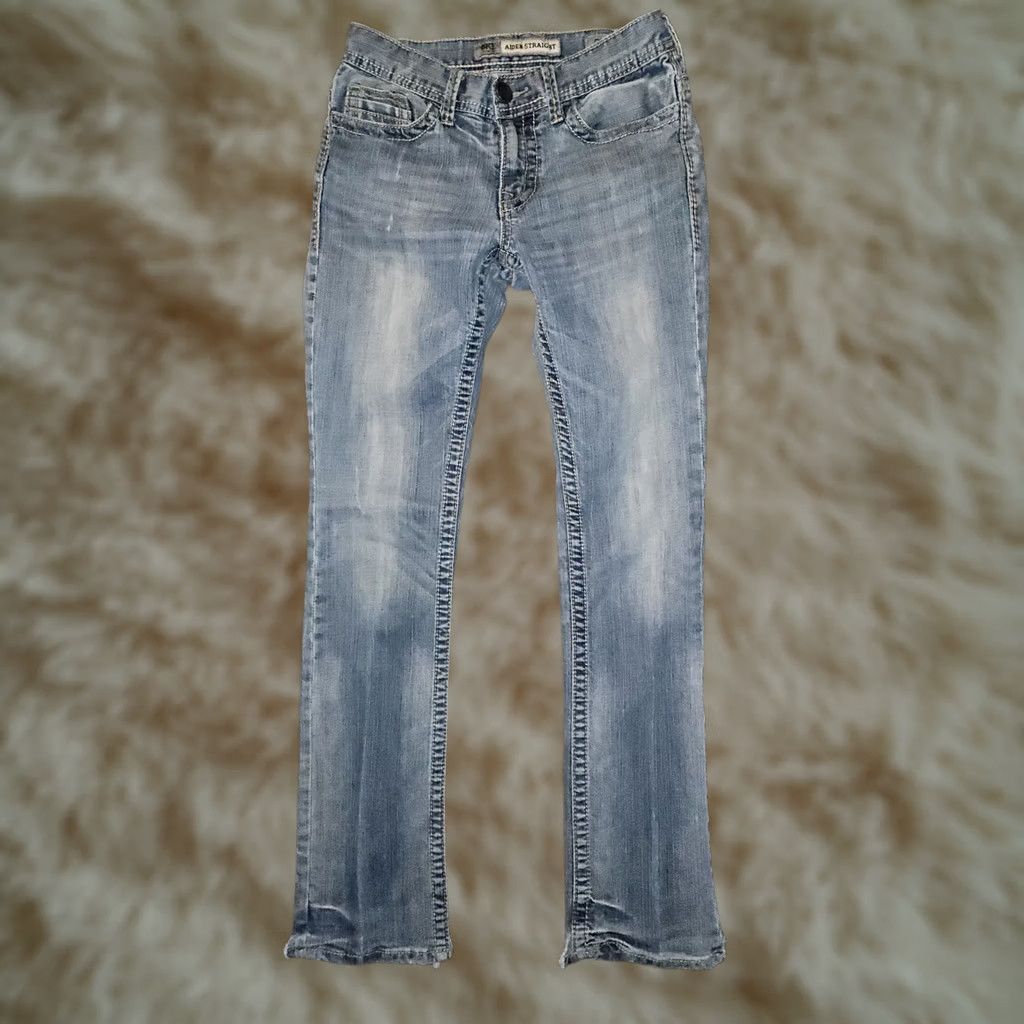 Vintage BKE Aiden Straight Jeans Women's 27 Regular Low Rise Blue Embroidered Preppy Denim Jeans Womens 27 Inseam 30 Size 27" / US 4 / IT 40 - 1 Thumbnail