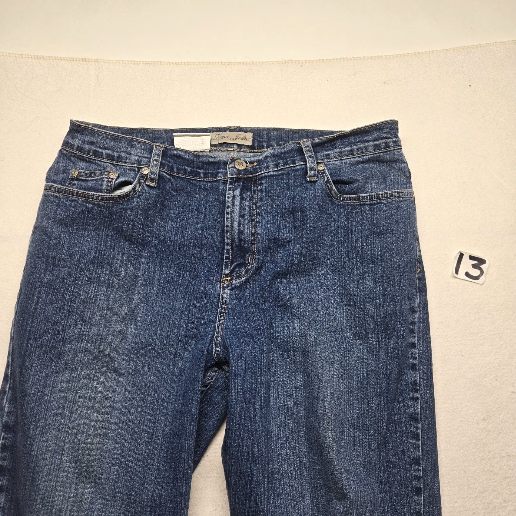 Vintage VINTAGE Lena Jeans Women's Straight Leg Jeans Size 14 Dark Wash Cotton Spandex Comfortable Classic Size 36" / US 14 / IT 50 - 2 Thumbnail
