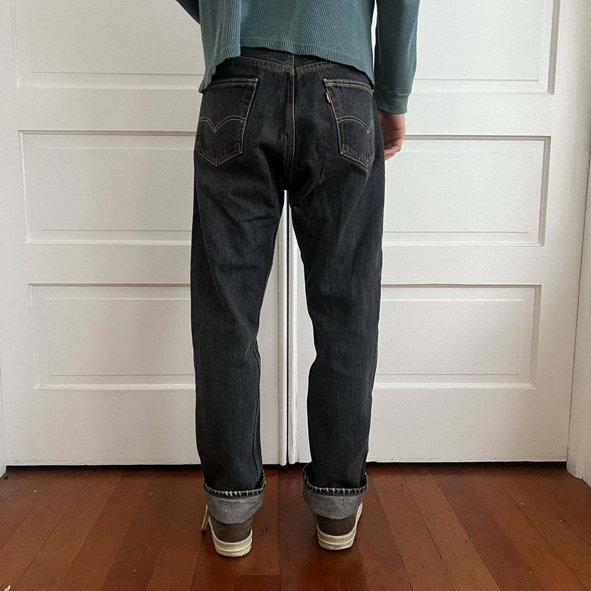 Levi's Y2K faded black Levi’s 501 cotton jeans classic Size US 33 - 2 Thumbnail
