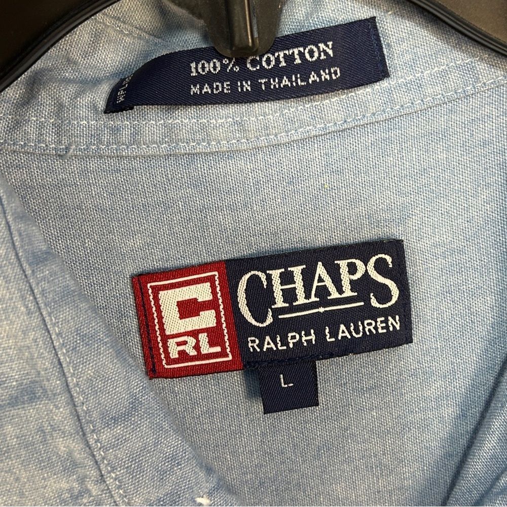 Chaps Chaps by Ralph Lauren Baby Blue Button Front Shirt Large Size US L / EU 52-54 / 3 - 3 Thumbnail