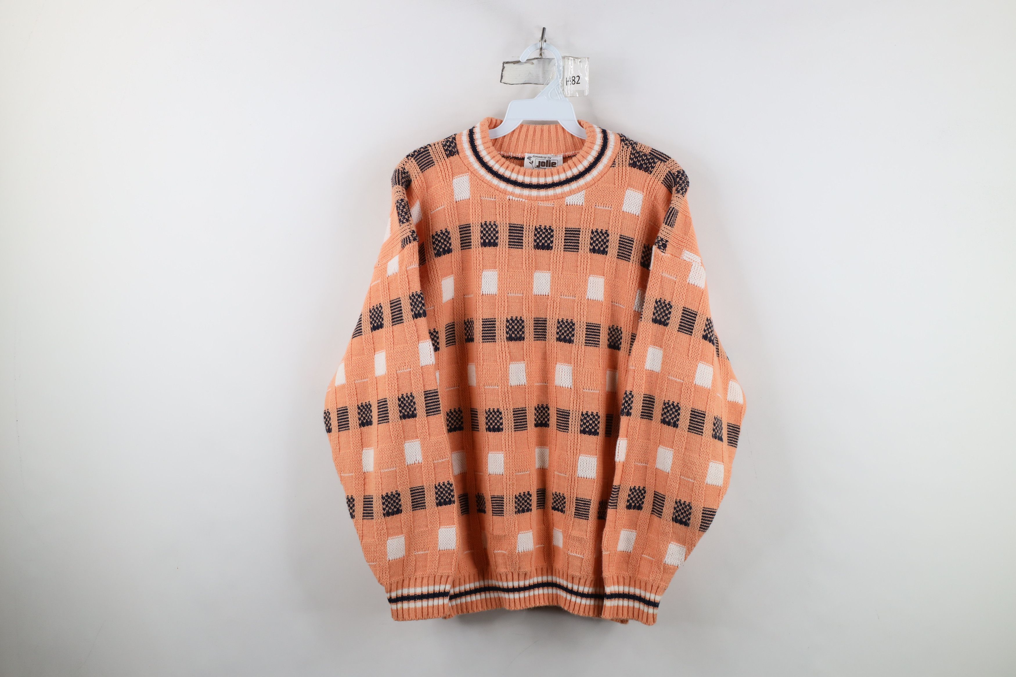 Vintage Vintage 90s Streetwear Ribbed Knit Crewneck Sweater USA Size L / US 10 / IT 46 - 1 Thumbnail