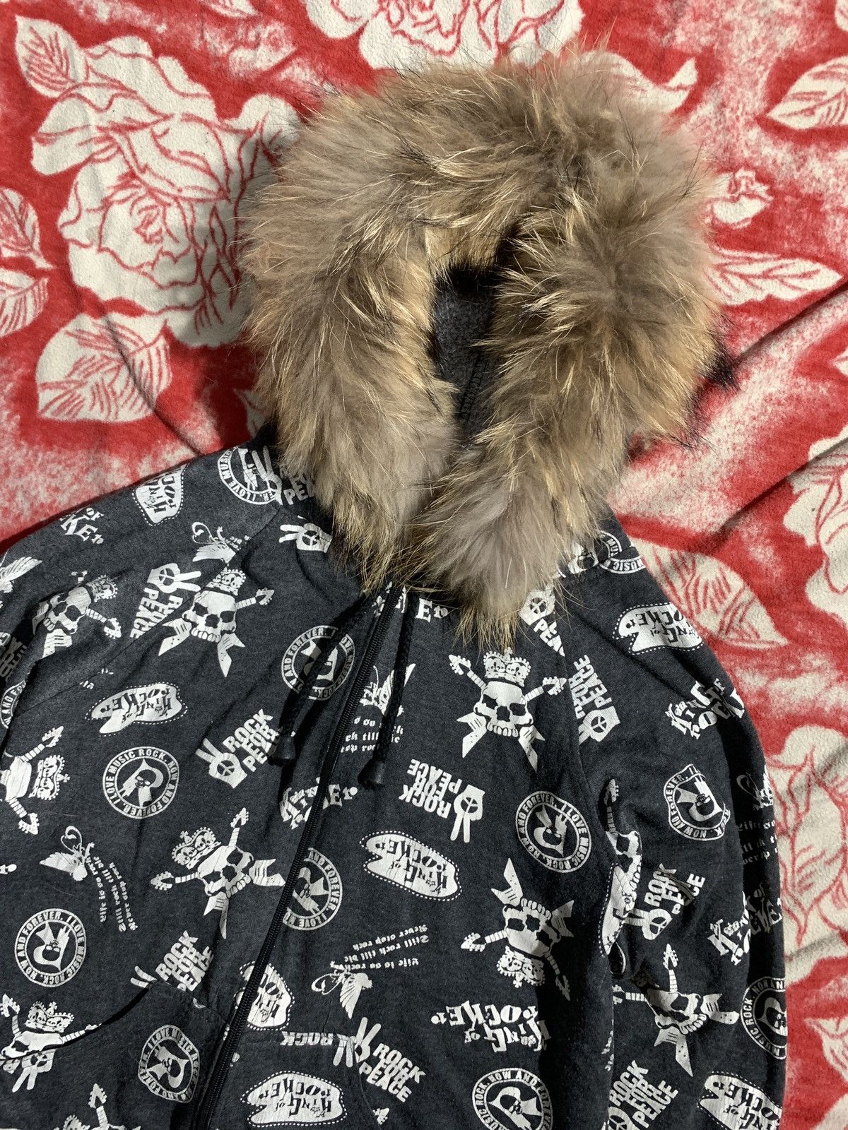 Japanese~ pf 205 skull zipper hoodie fur if six LGB style