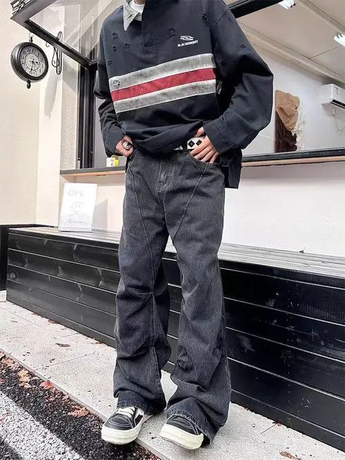 VIBE High street washed distressed bullet embroidered jeans Size US 32 / EU 48 - 8 Thumbnail