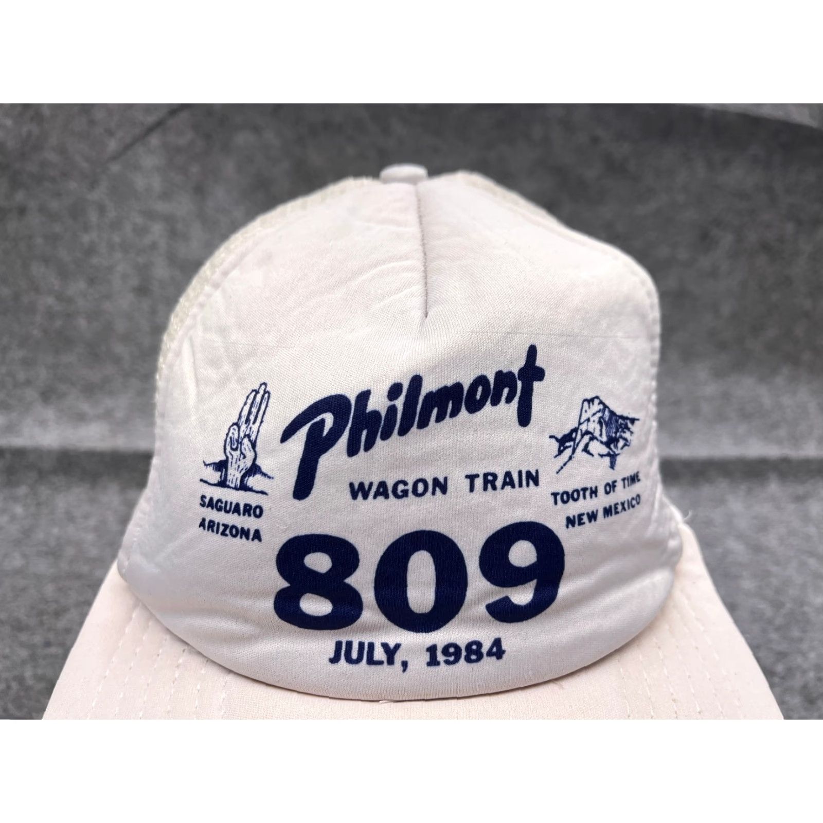 Vintage VINTAGE Philmont Wagon Train 809 Hat Cap Snap Back Adult One Size White Poly Trucker Size ONE SIZE - 2 Thumbnail