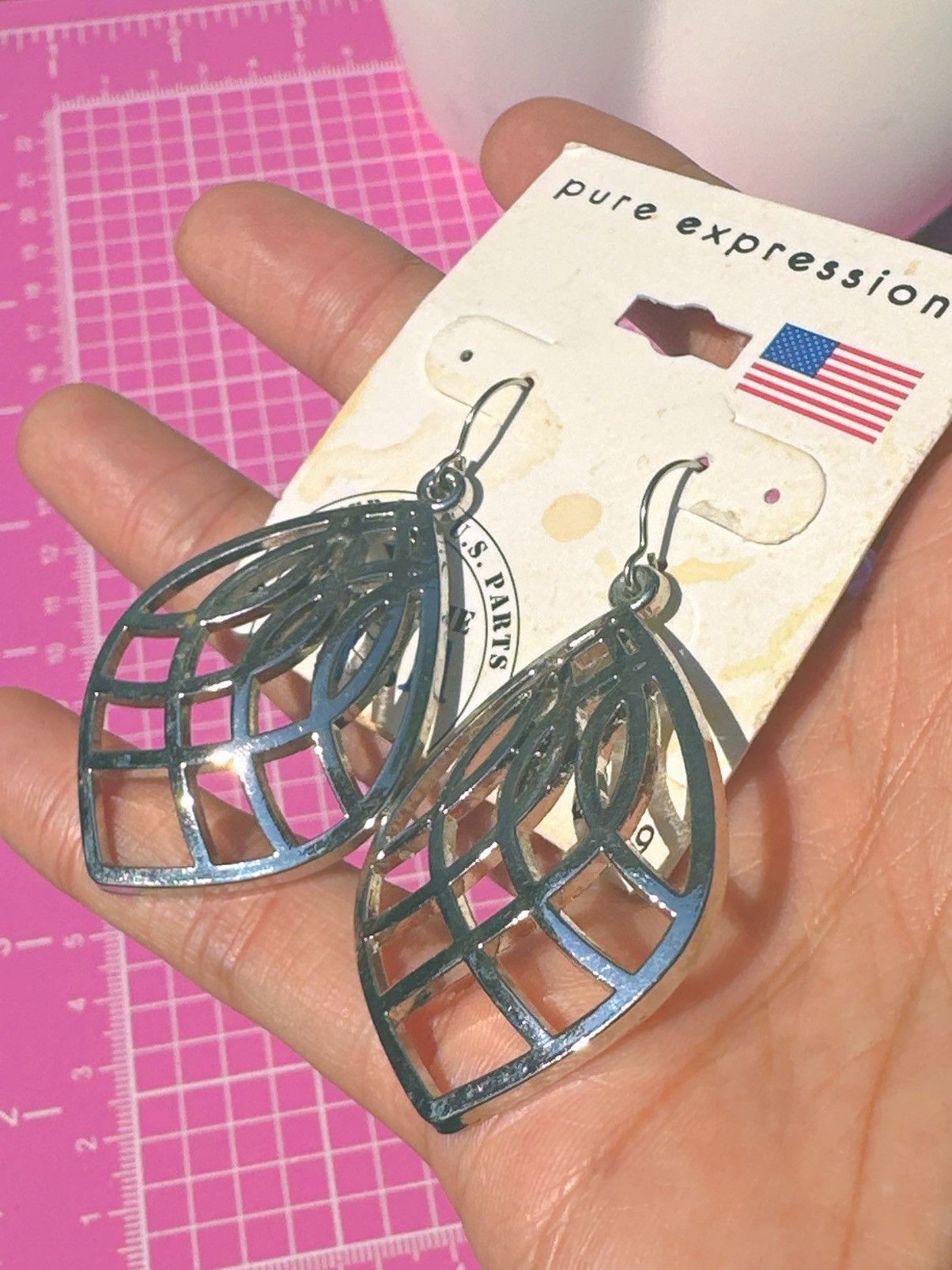 Designer Pure Expressions earrings silver mash teardrop new with tag Size ONE SIZE - 2 Thumbnail