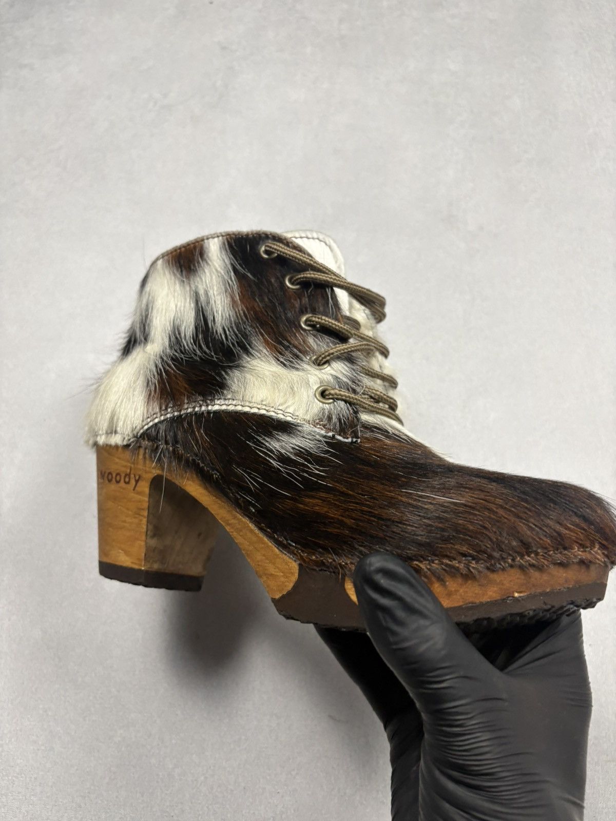 Other Woody Wood-O-Flex Cowhide Fur Ankle Boots Size 38 AvantGarde Size US 8 / IT 38 - 13 Thumbnail