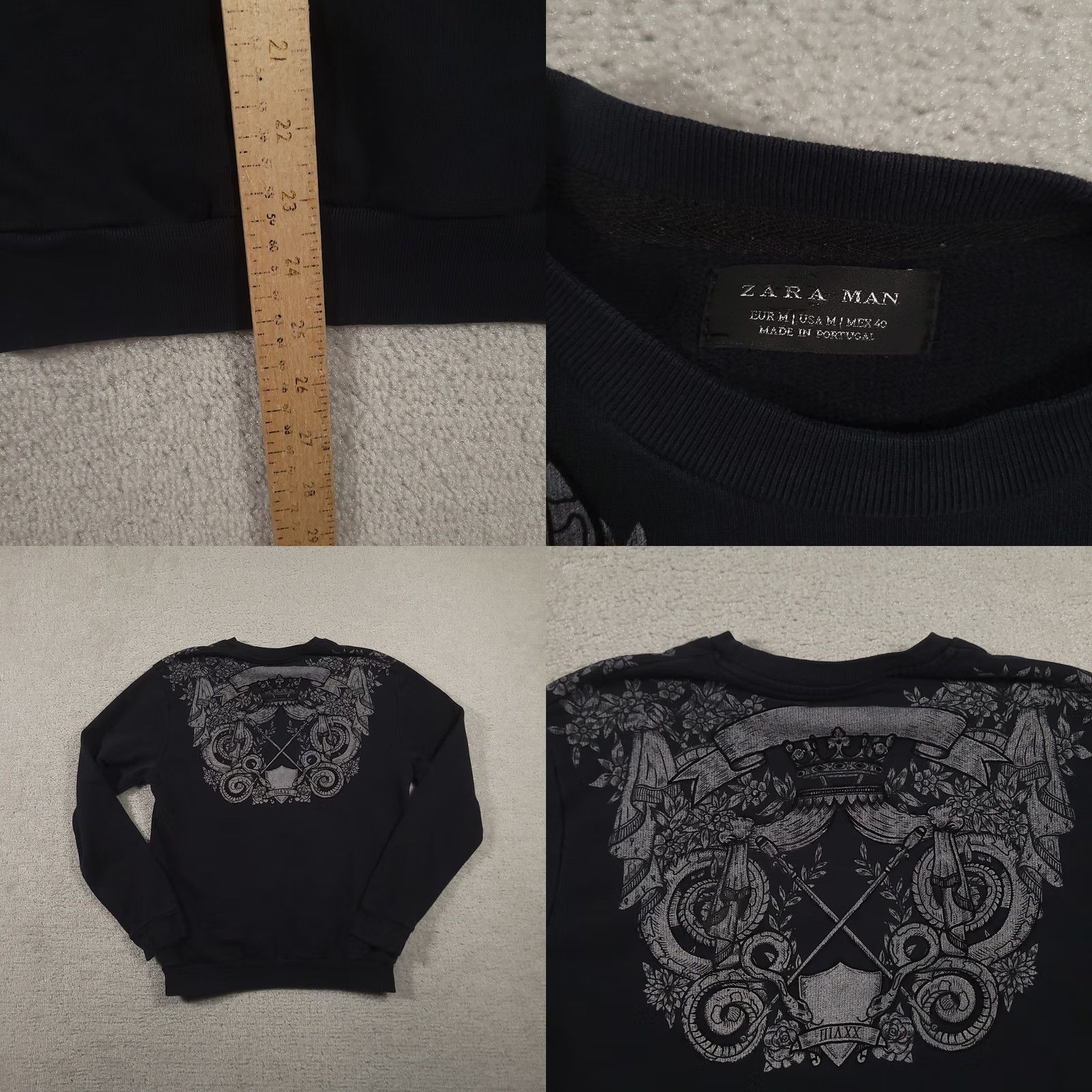 Zara Zara Man Black & Gray Snakes Sweater Size Medium Size US M / EU 48-50 / 2 - 8 Thumbnail