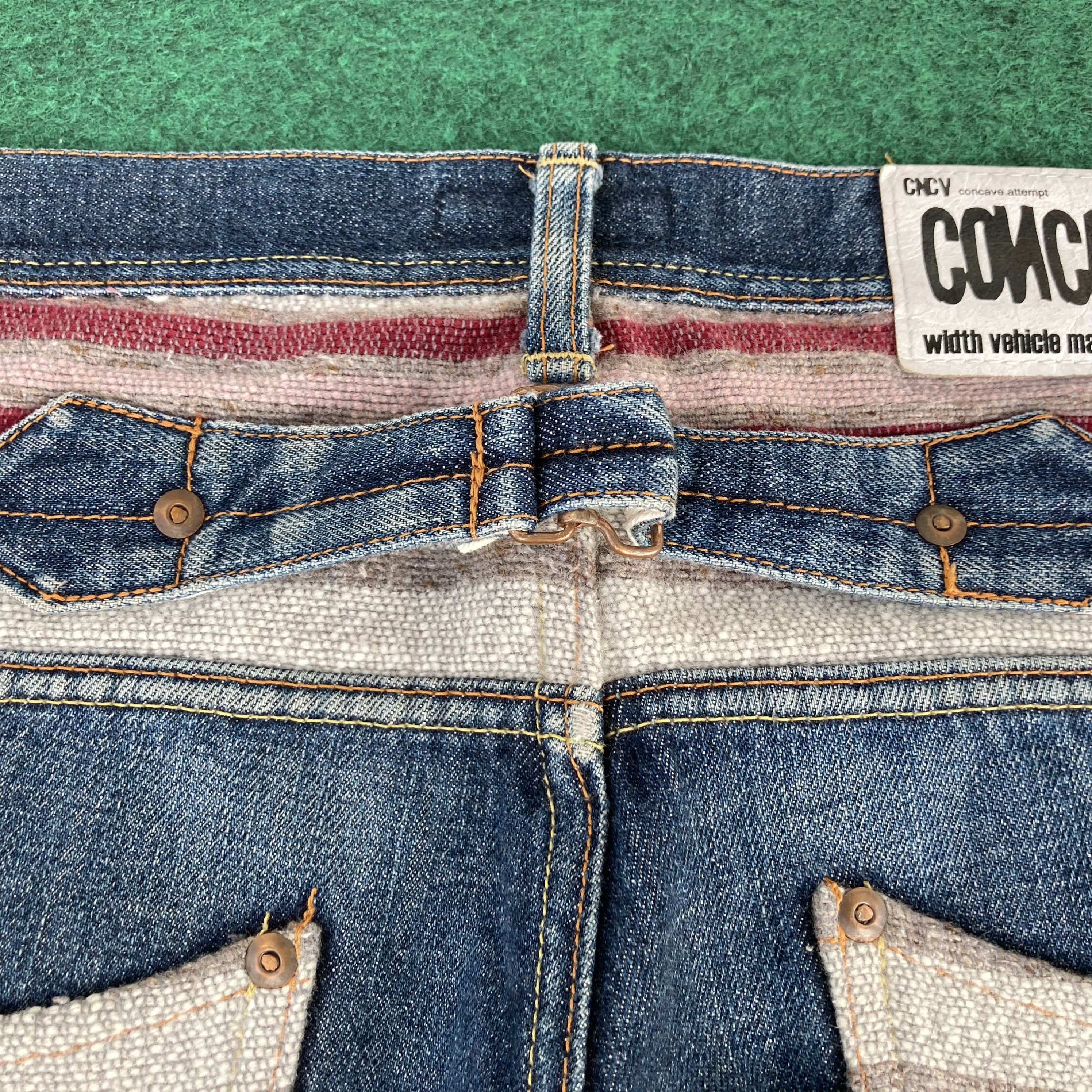 Japanese Brand Vtg Cav Concave Attempt Empt Japan Denim Zipper Jeans Size US 31 - 9 Thumbnail