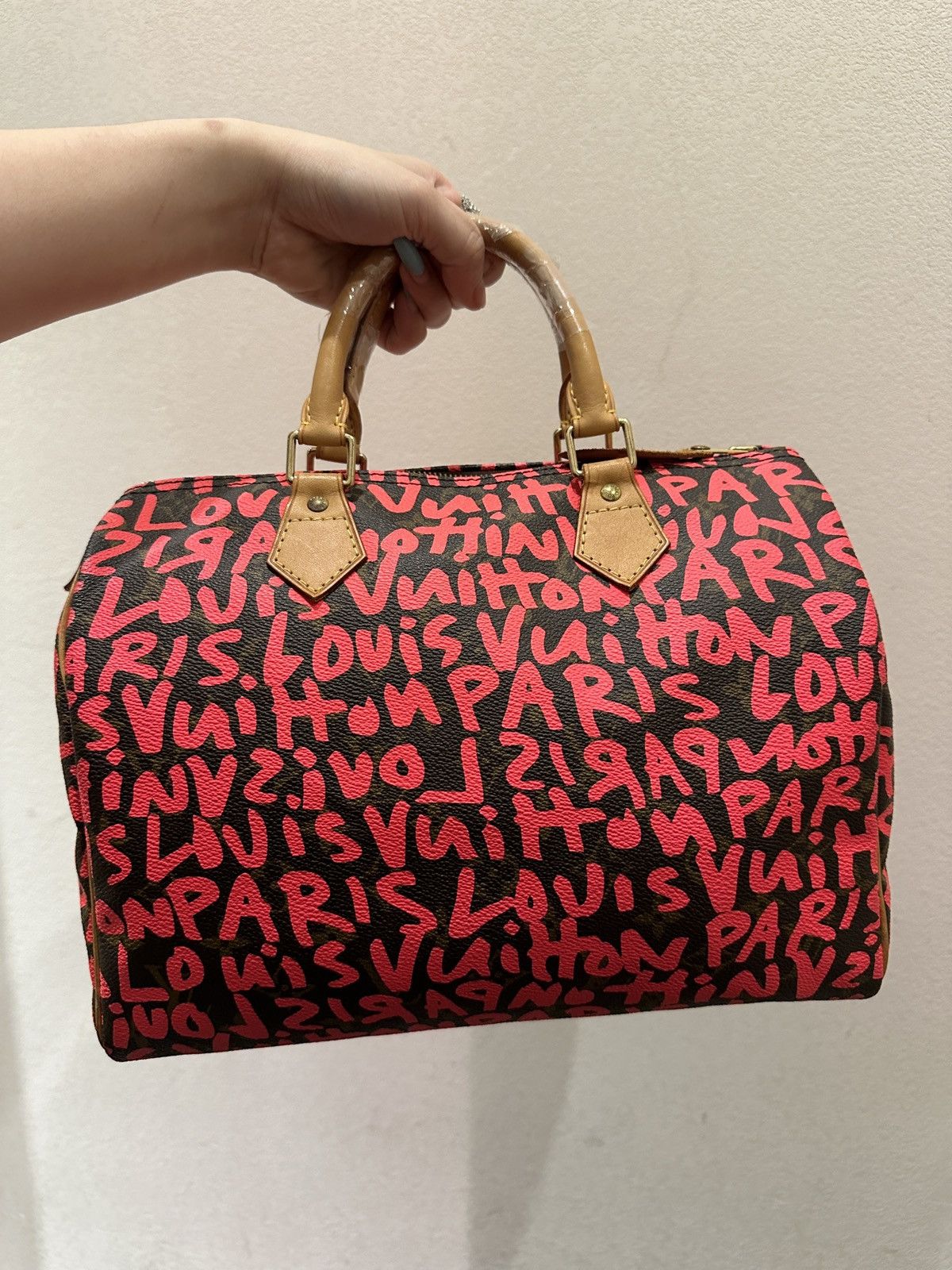 image of Louis Vuitton Graffiti Speedy 30 in Pink, Men's