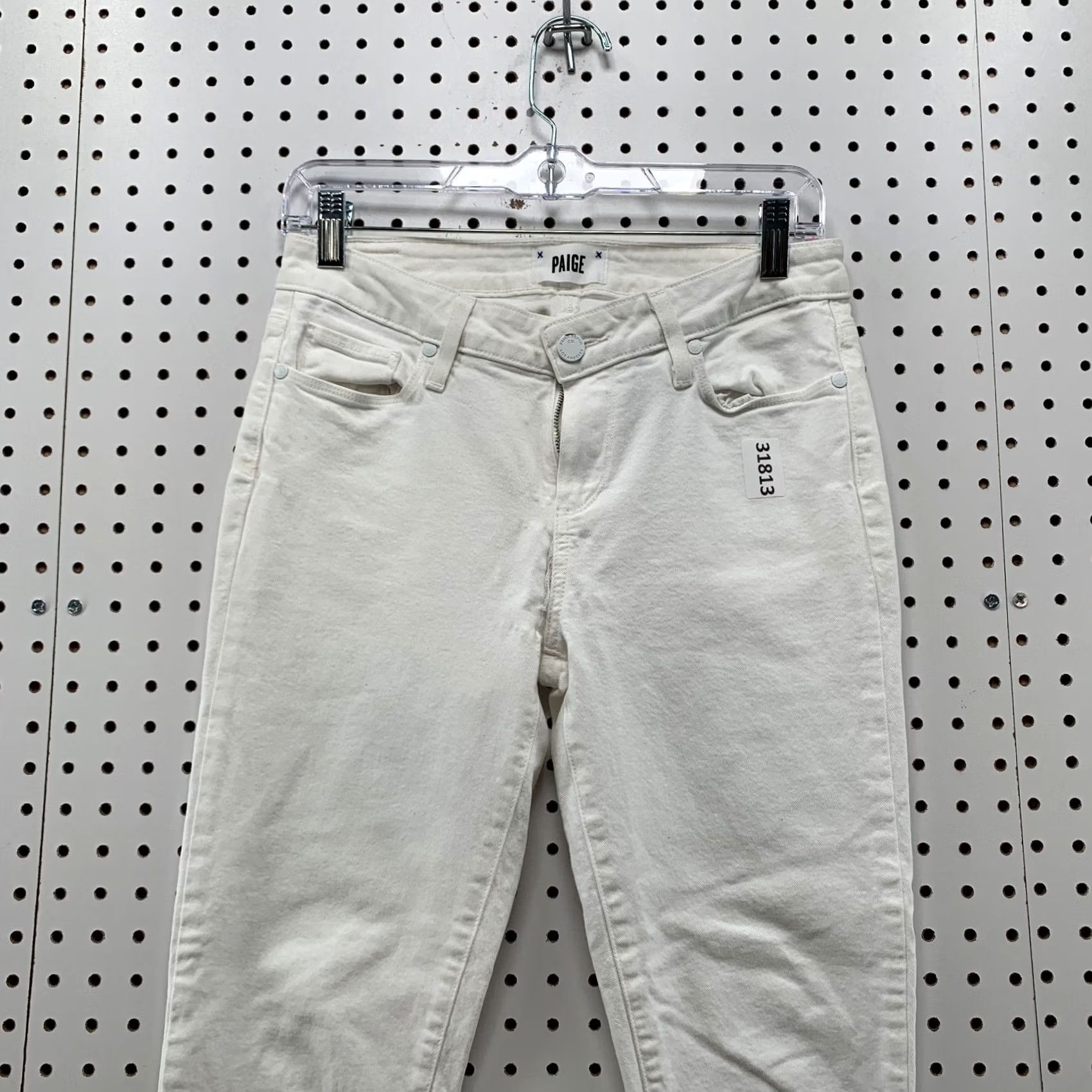 Paige Paige Verdugo Crop Skinny Slim Fit Jeans Womens White Size 28X26 Size 28" / US 6 / IT 42 - 3 Thumbnail