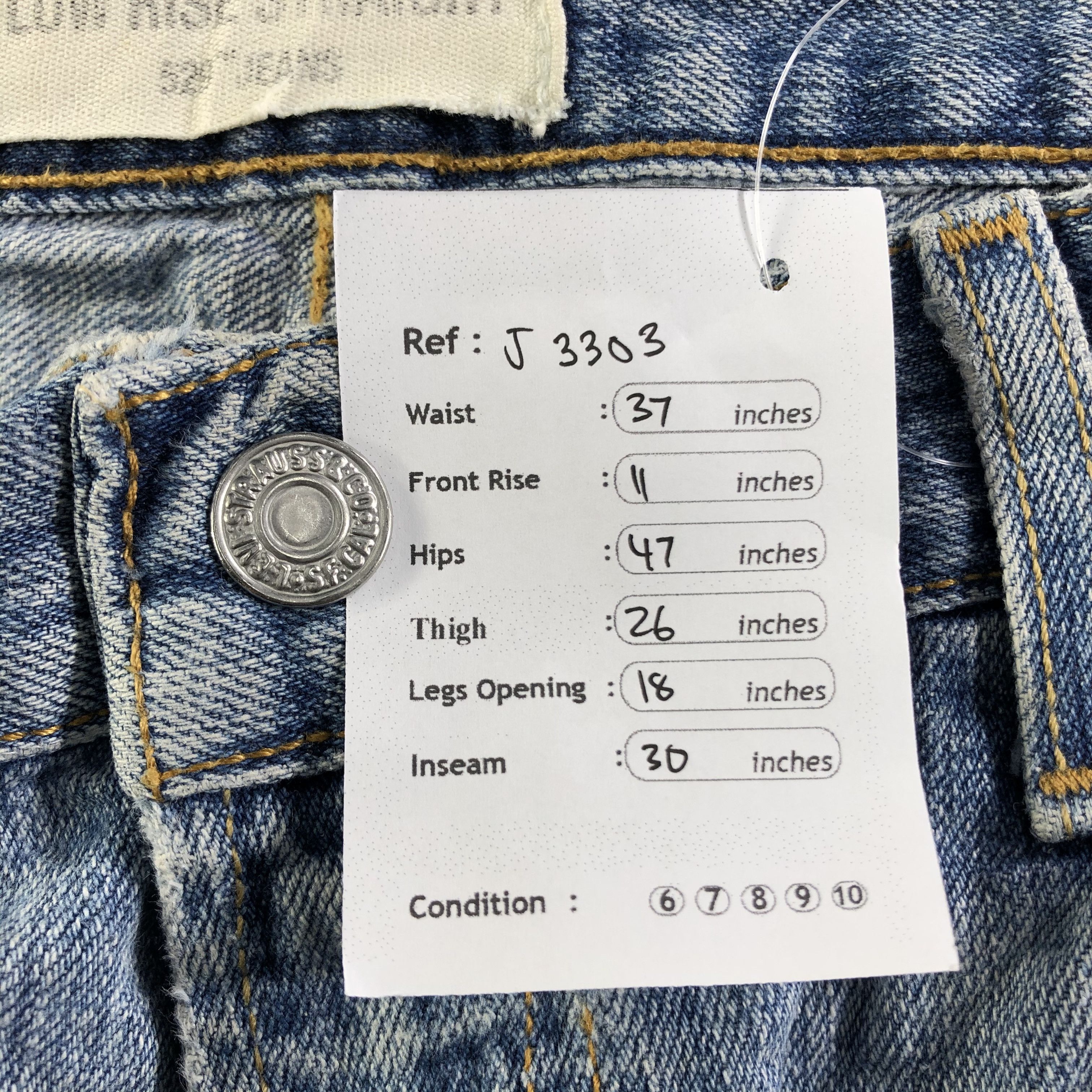 Levi's Vintage Blue Wash Levis 529 Jeans-J3303 Size US 37 - 13 Thumbnail