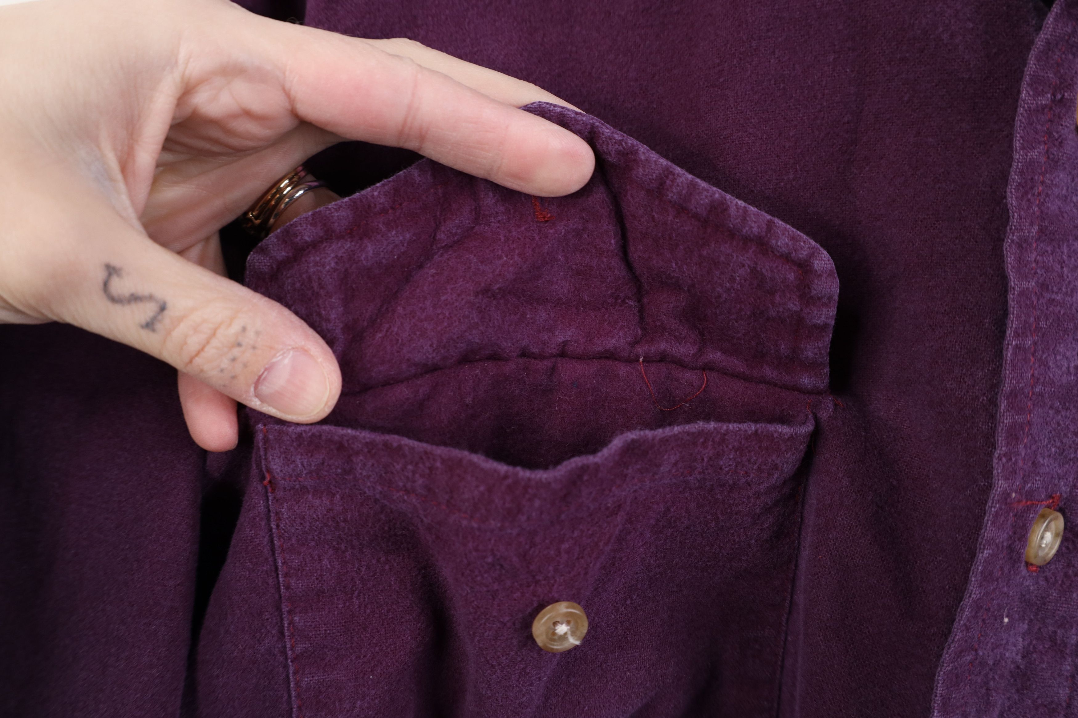 Vintage Vintage 90s Streetwear Chamois Collared Button Down Shirt Size US L / EU 52-54 / 3 - 7 Thumbnail
