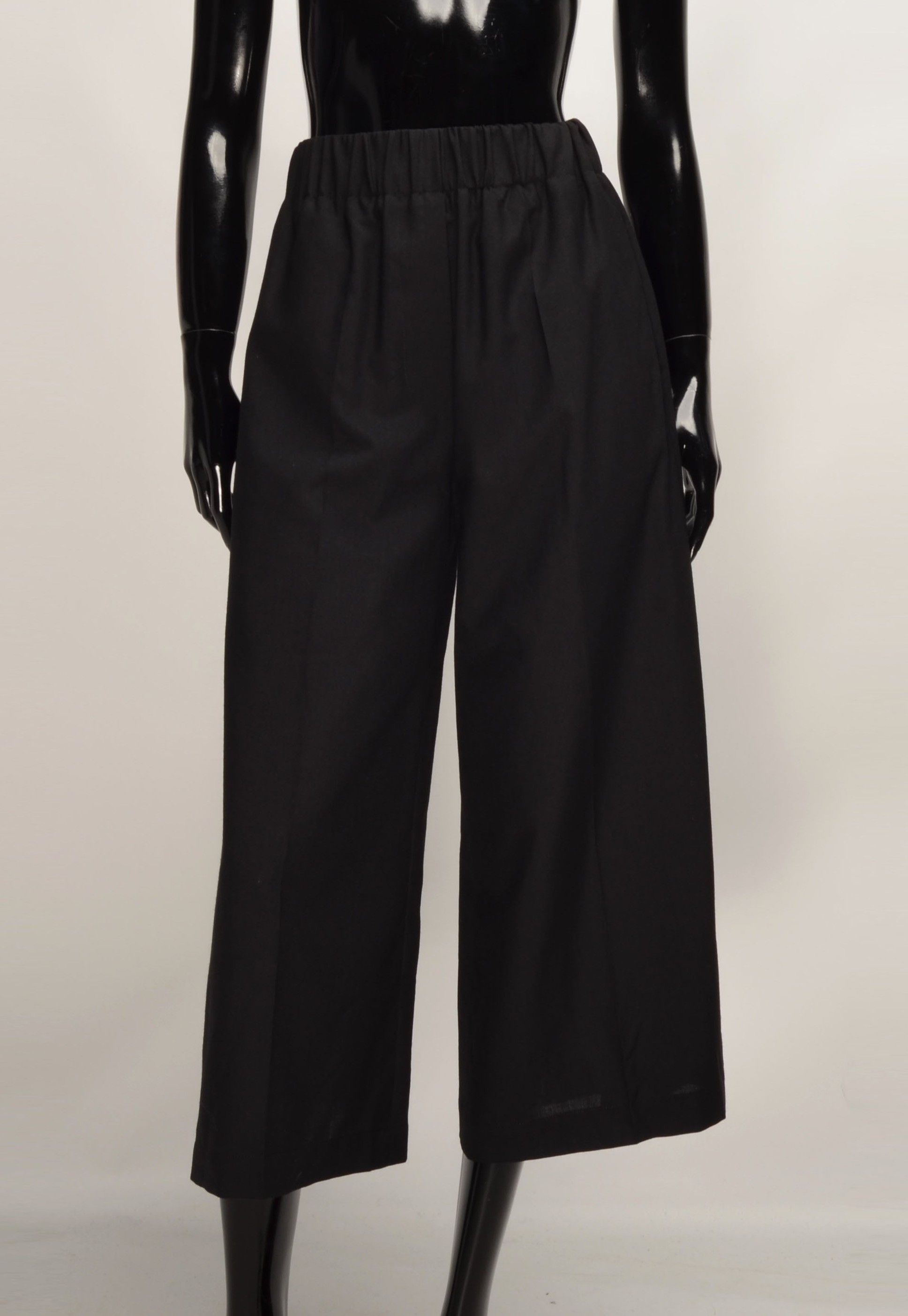 Loewe Loewe Black Wool Wide Leg Cropped Culottes Trousers Pants Size 24" / US 00 / IT 34 - 2 Thumbnail