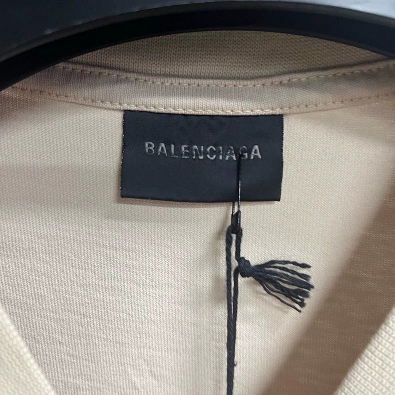 Balenciaga Balenciaga Beige Logo Short Sleeve T-Shirt-2506 Size US S / EU 44-46 / 1 - 2 Thumbnail