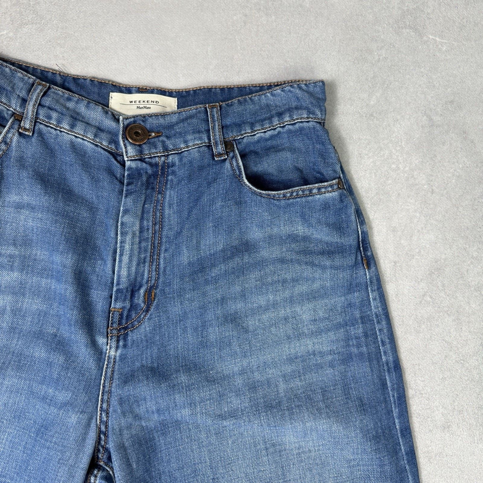 Weekend Max Mara Weekend Max Mara Flared Jeans mit 5-Pocket Size US 10 Blue Size 32" / US 10 / IT 46 - 4 Thumbnail