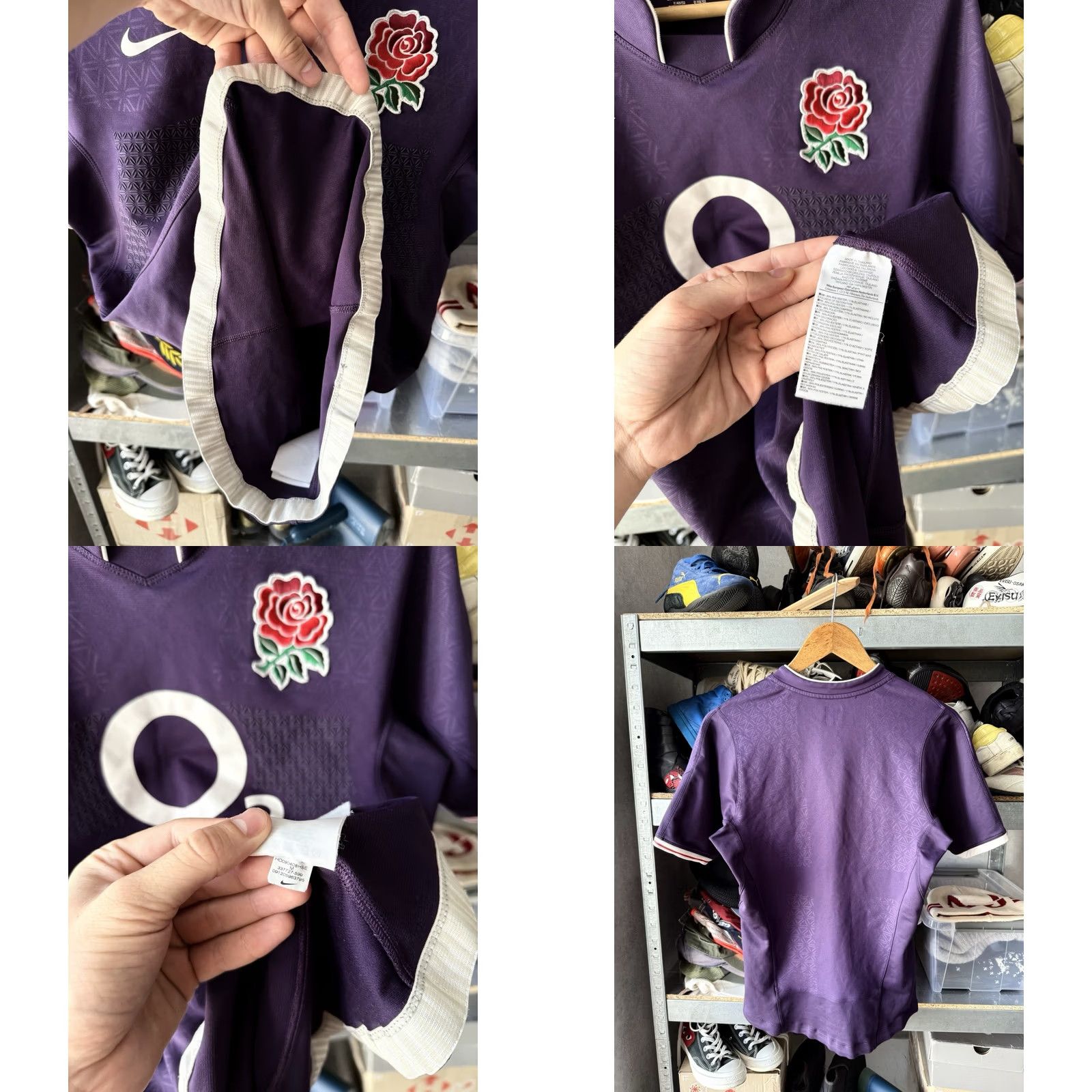 Nike ENGLAND Nike 2009 2010 Rugby Shirt Jersey Purple M Men Size US M / EU 48-50 / 2 - 8 Thumbnail