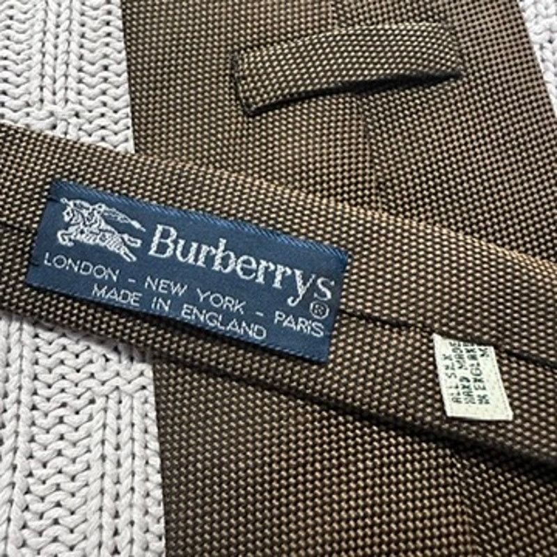 Burberry Vintage Burberry brown textured silk tie Size ONE SIZE - 4 Thumbnail